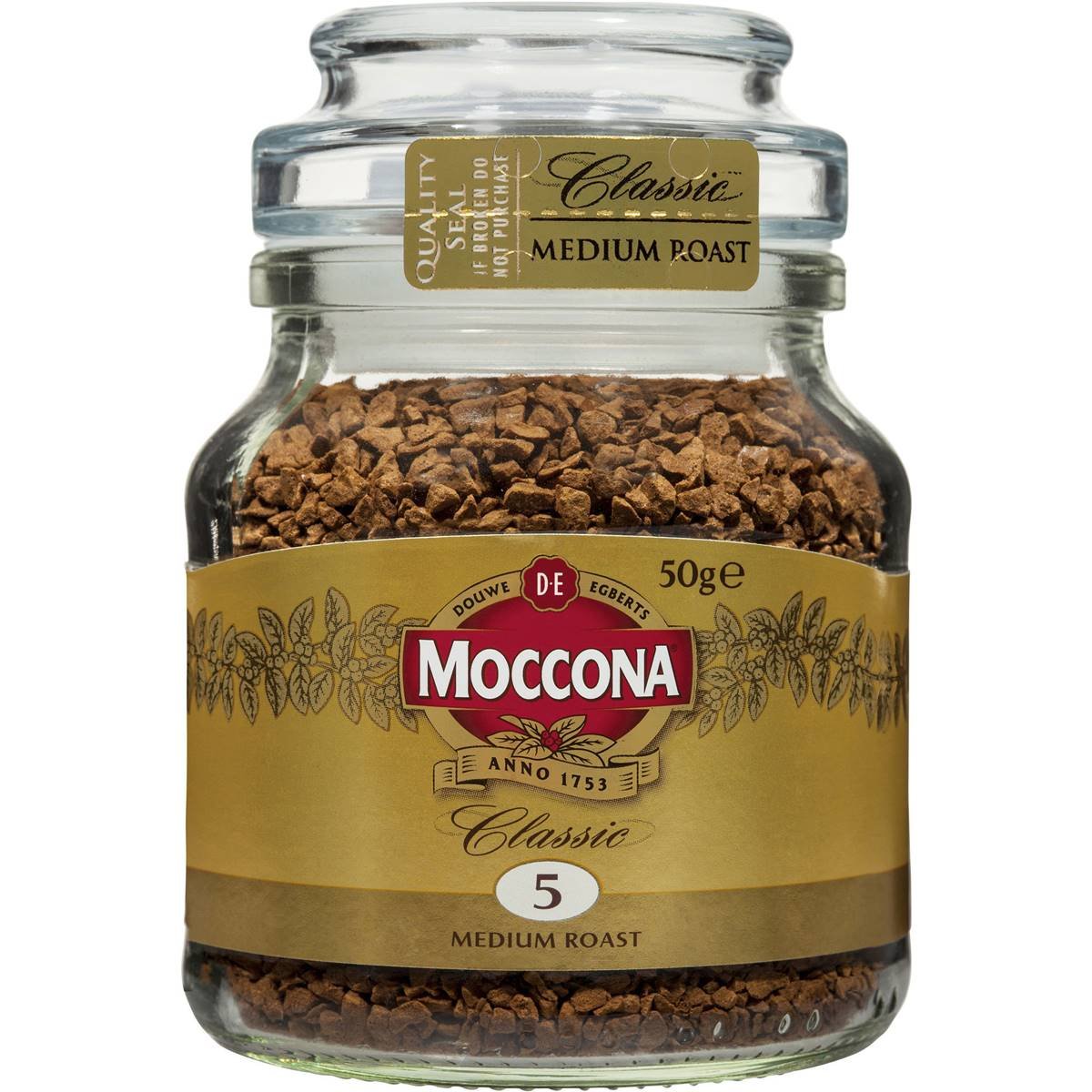 Moccona Freeze Dried Instant Coffee Classic Medium Roast 50g - Image 2