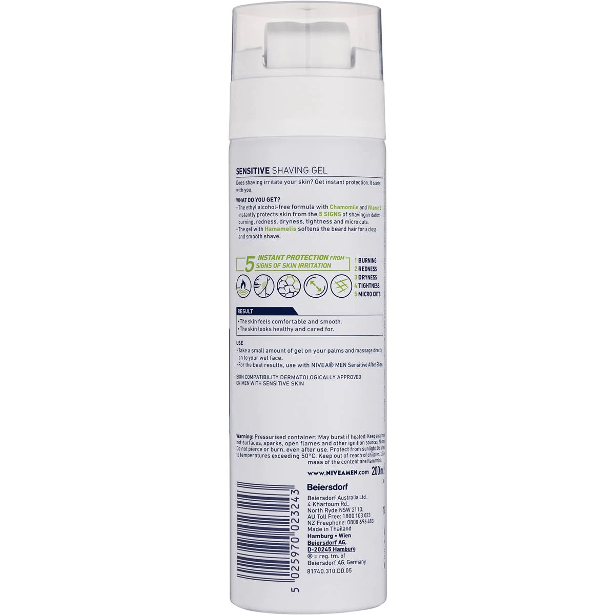 Nivea Men Moisturising Shaving Gel For Sensitive Skin 200ml - Image 3