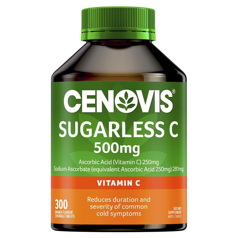 Cenovis Sugarless C 500mg - Chewable Vitamin C - 300 Tablets Value Pack - Image 2