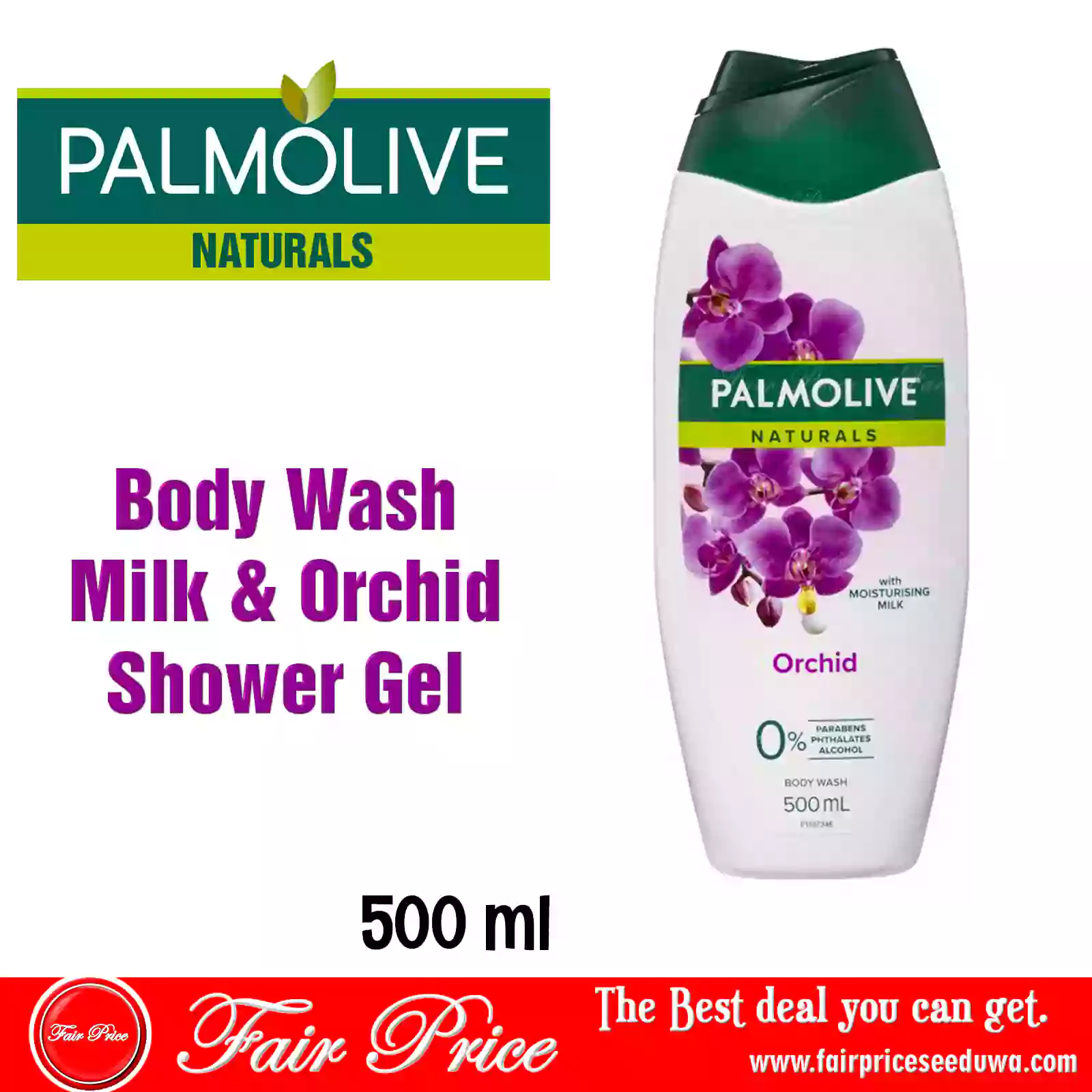 Palmolive Naturals Body Wash Milk & Orchid Shower Gel 500ml