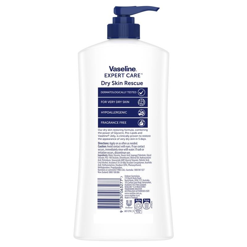 Vaseline Expert Care Dry Skin Rescue Advanced Strength Body Lotion 550ml - Image 3