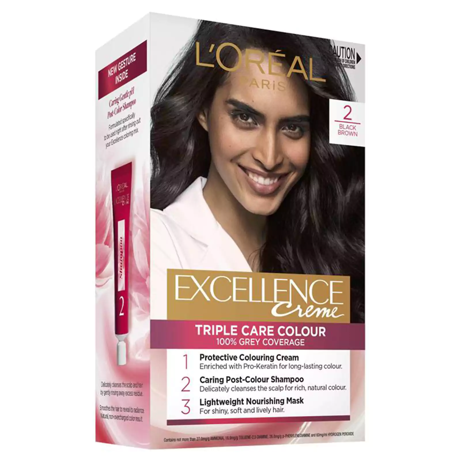 Loreal Excellence Creme 2 Black Brown Hair Colour - Image 2