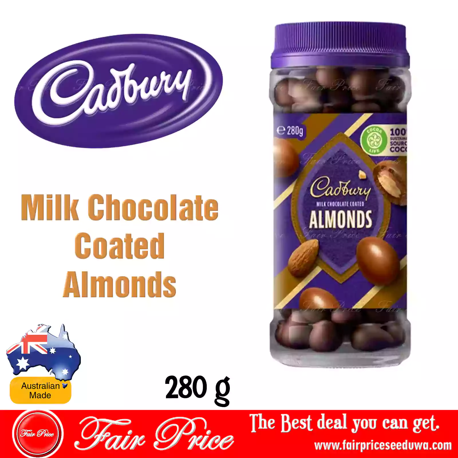 Cadbury Milk Chocolate Coated Almonds 280g