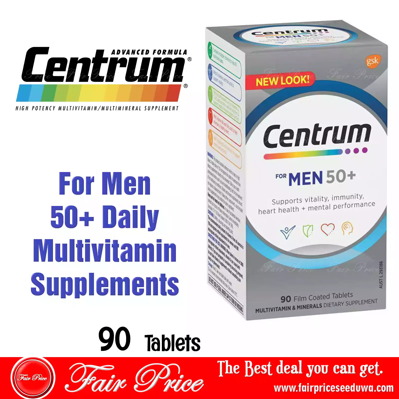 Centrum For Men 50+ 90 Tablets