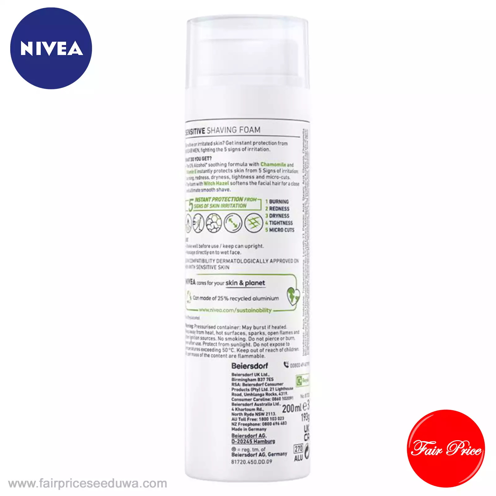 NIVEA Men Sensitive Shaving Foam Instant Protection 200ml - Image 3