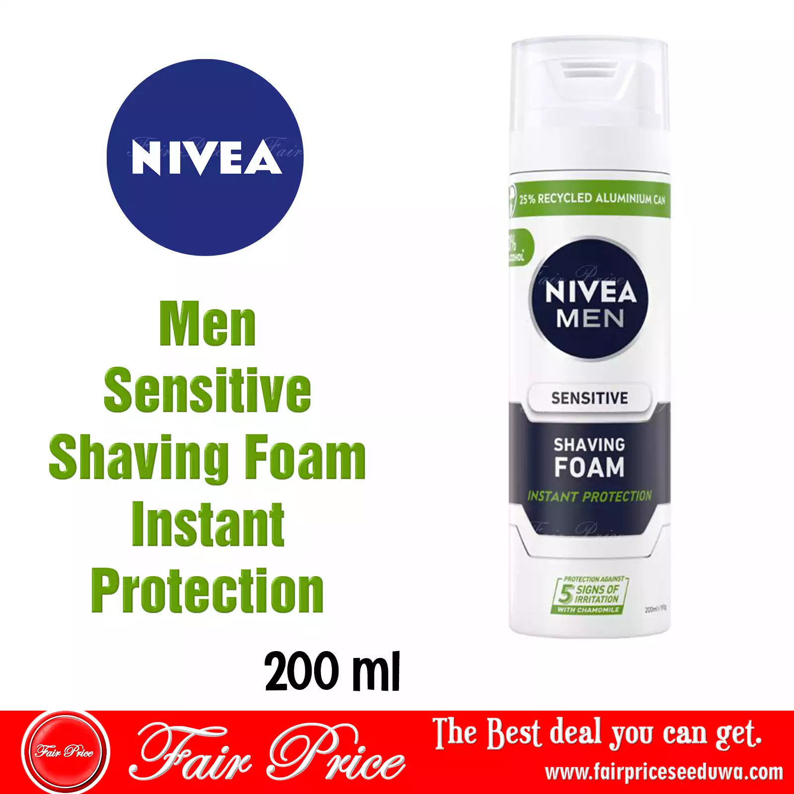 NIVEA Men Sensitive Shaving Foam Instant Protection 200ml