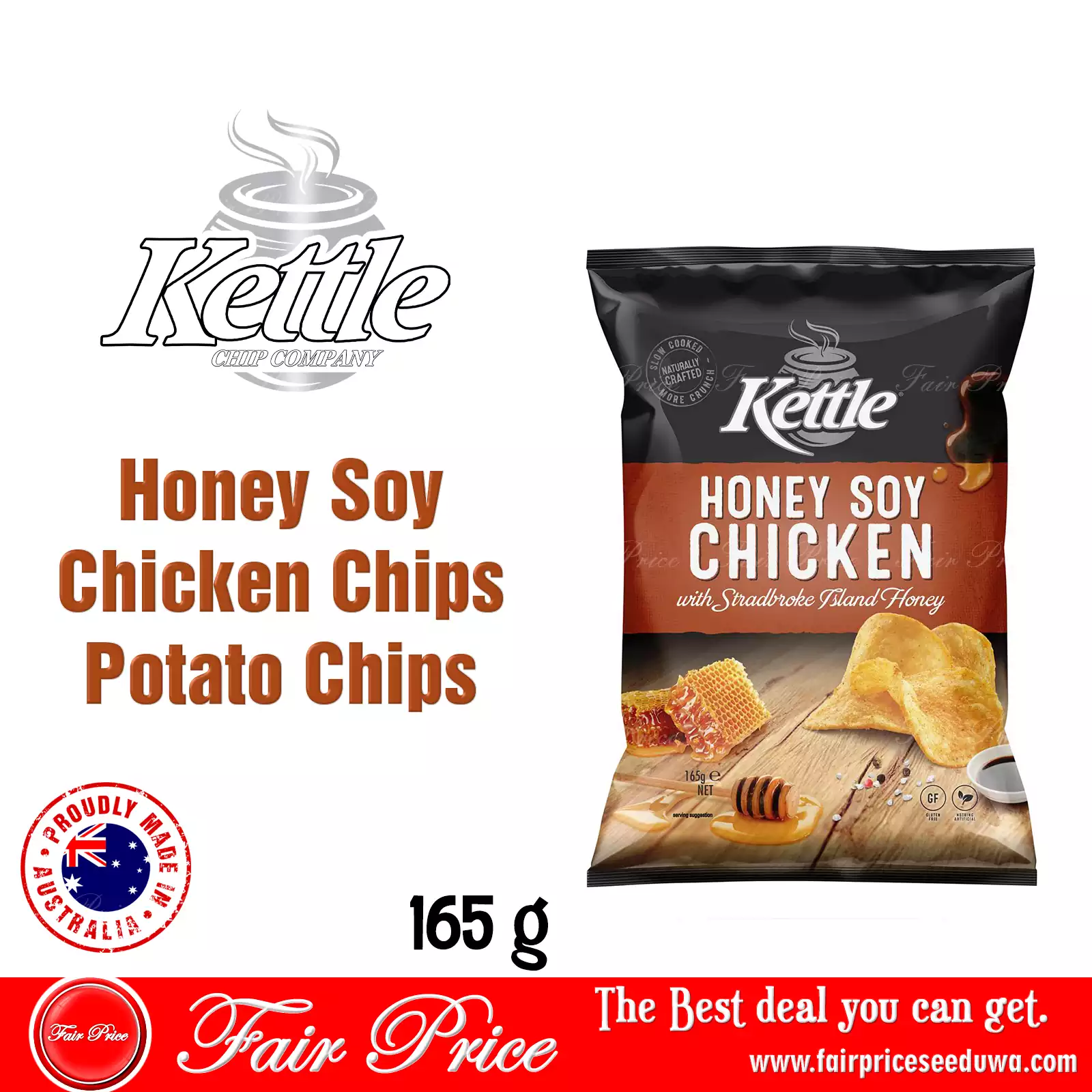 Kettle Honey Soy Chicken Chips Potato Chips 165g