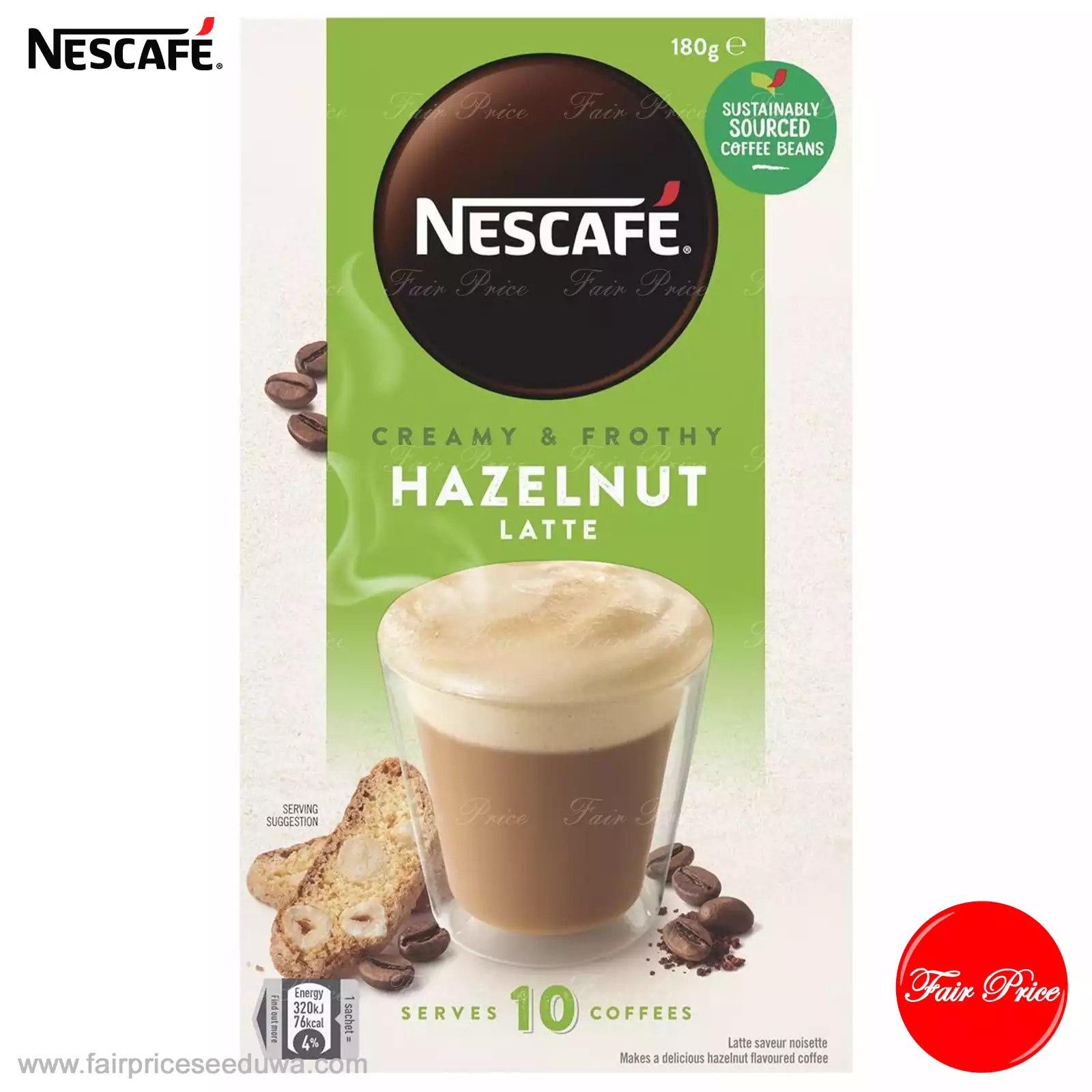 Nescafe Hazelnut Latte Coffee Sachets 10 Pack - Image 3