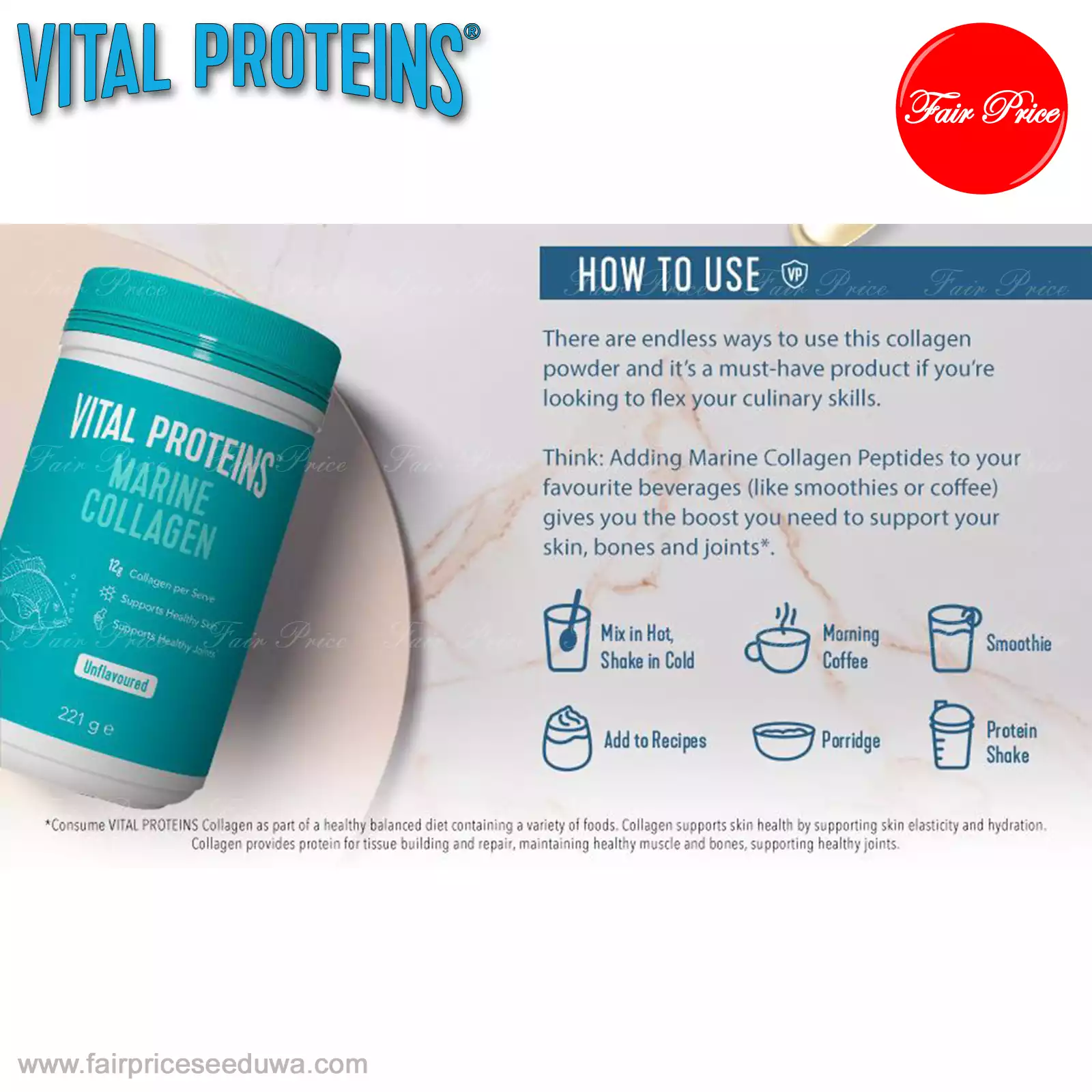 Vital Proteins Marine Collagen Unflavoured 221g - Image 5