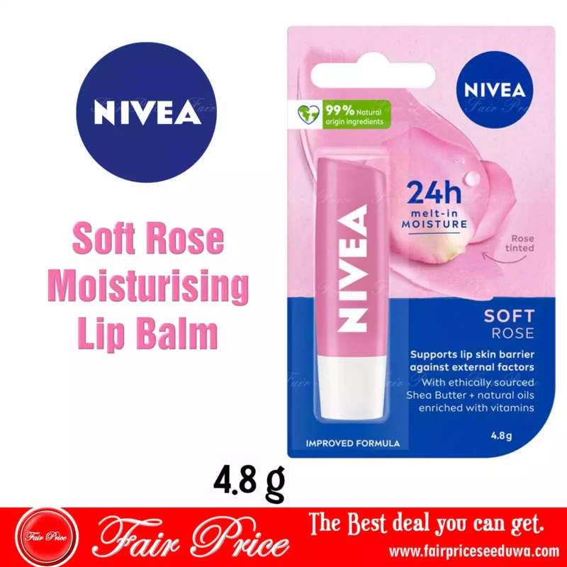 NIVEA Soft Rose Moisturising Lip Balm 4.8g