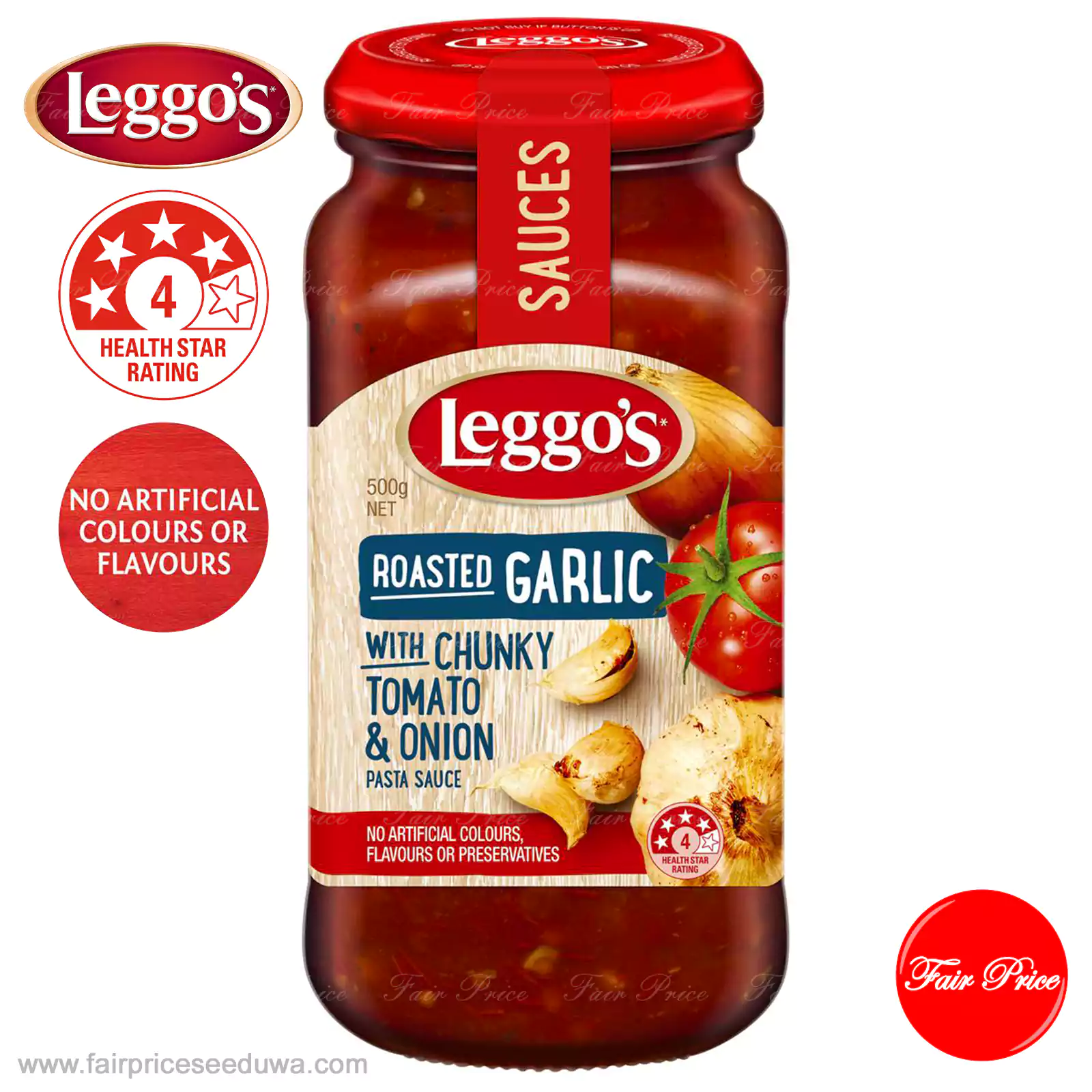 Leggo's Roasted Garlic Chunky Tomato & Onion Pasta Sauce 500g - Image 2