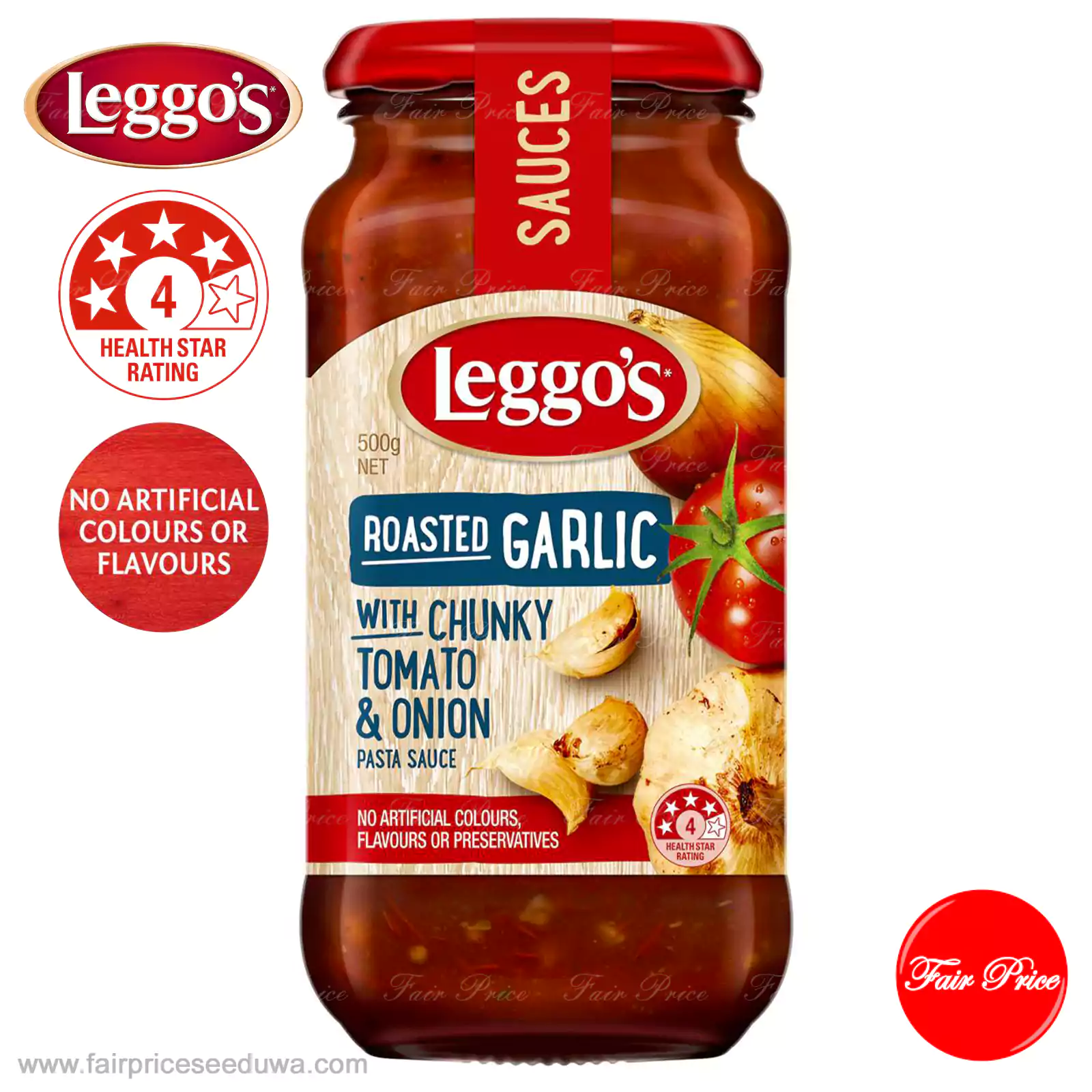 Leggo's Roasted Garlic Chunky Tomato & Onion Pasta Sauce 500g - Image 3