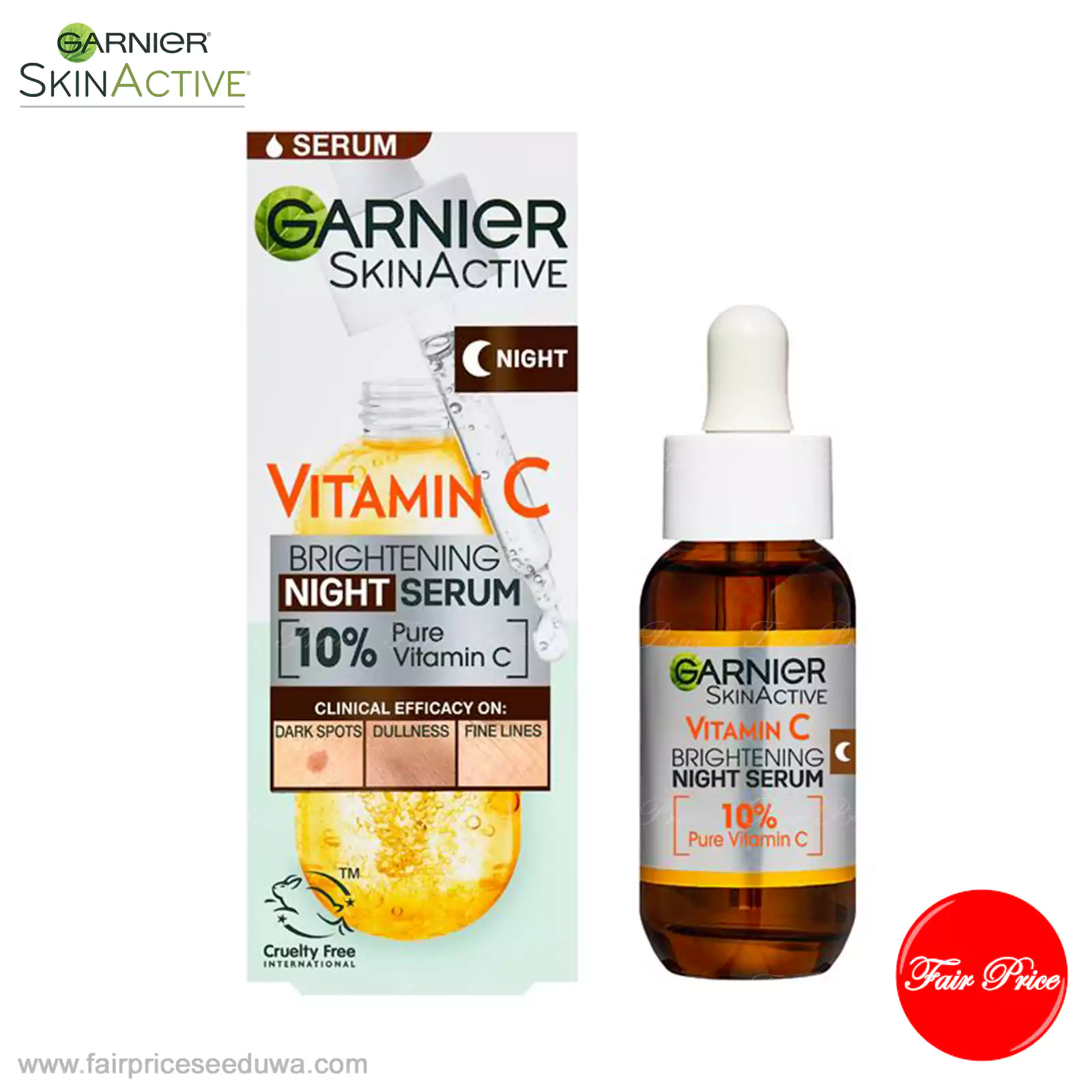 Garnier Skin Active Vitamin C Brightening Night Serum 30ml - Image 2