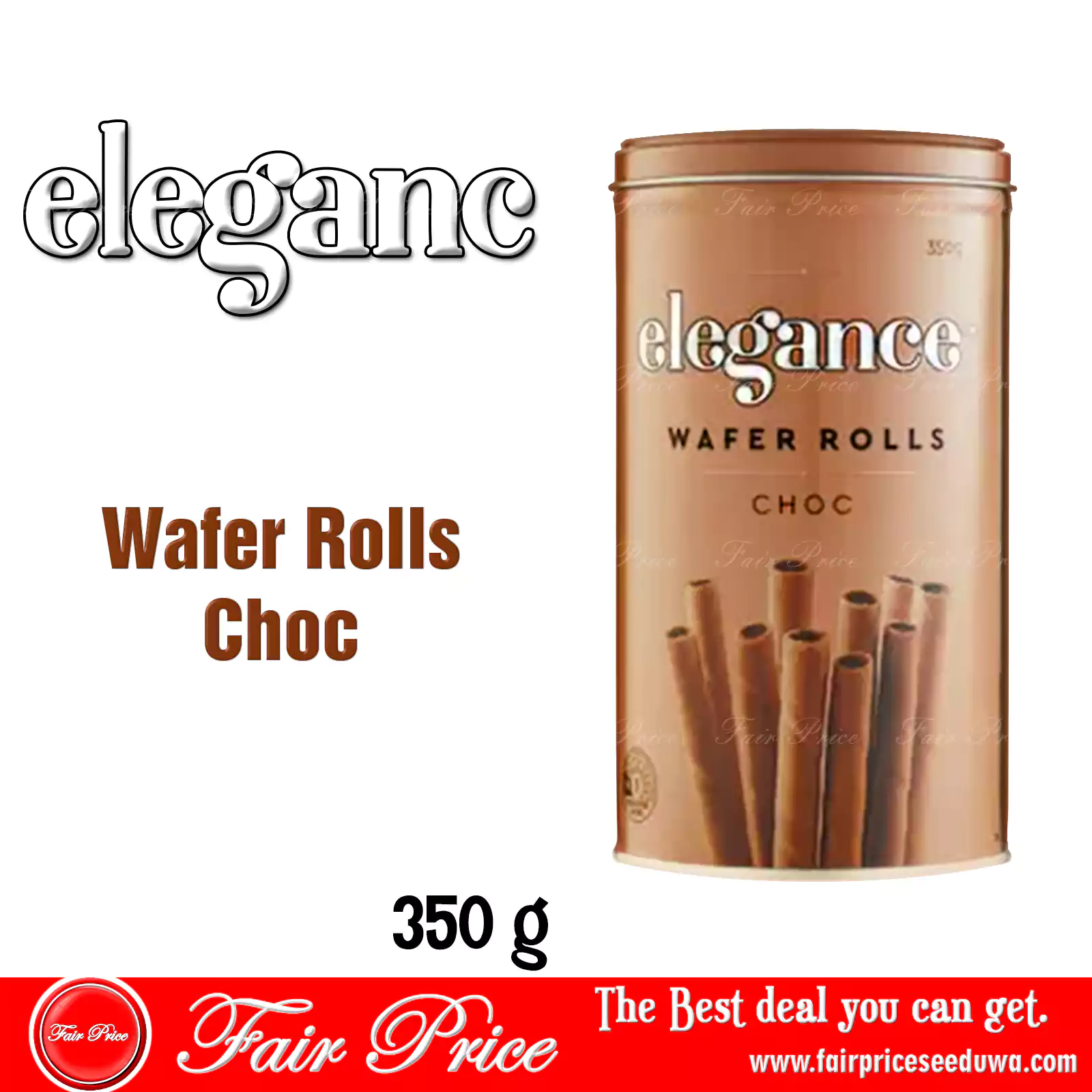 Elegance Wafer Rolls Choc 350g