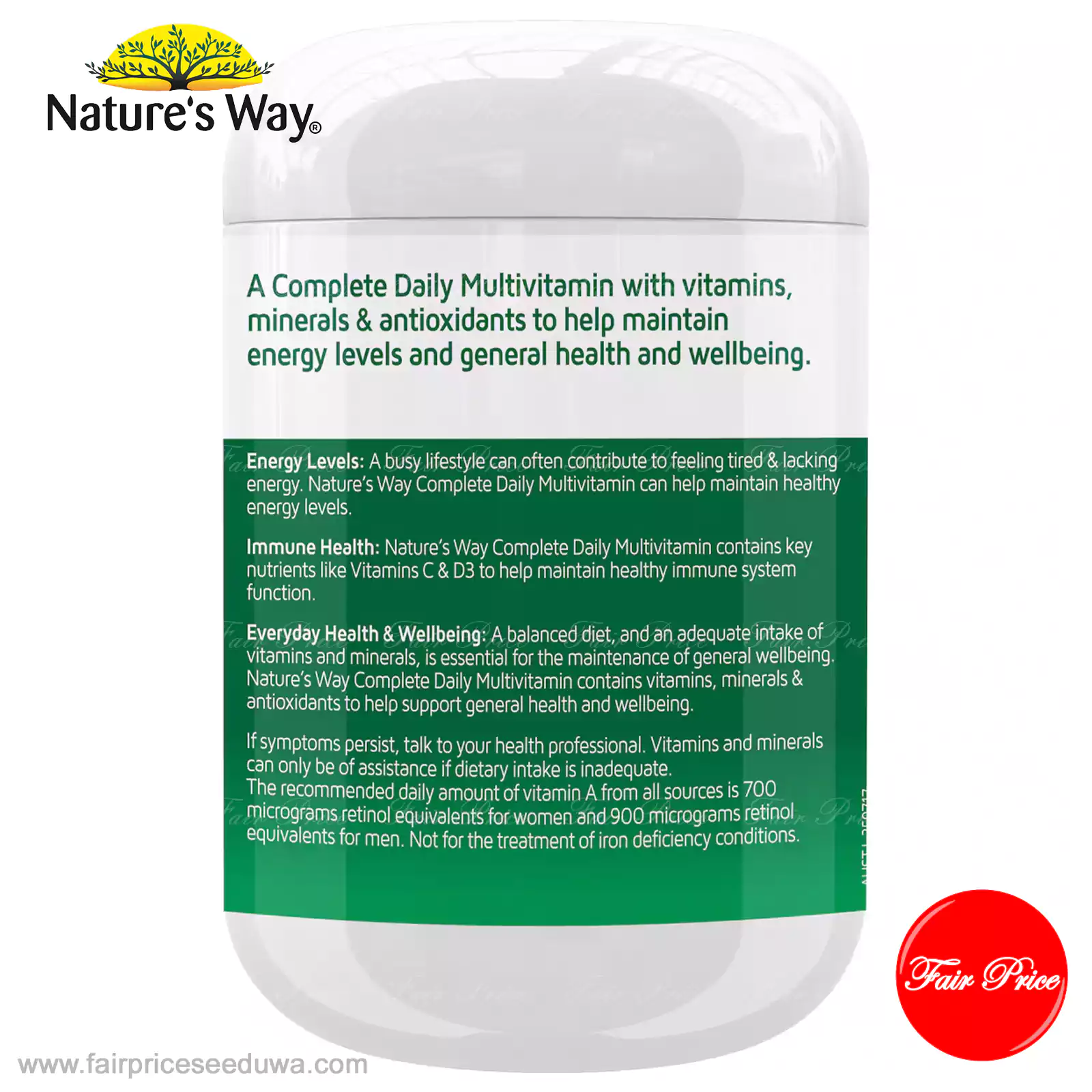 Nature's Way Daily Multivitamin With Antioxidants Coated Tablets 250 Pack - Image 3