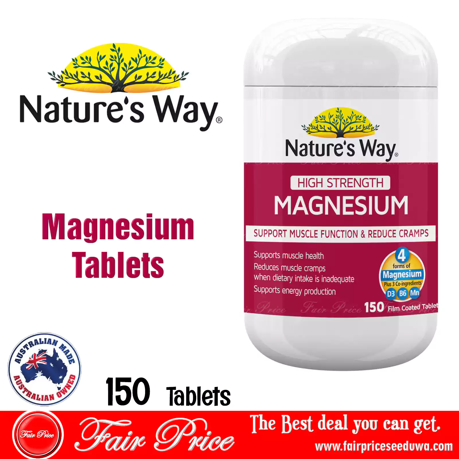 Natures Way Magnesium Tablets 150 pack