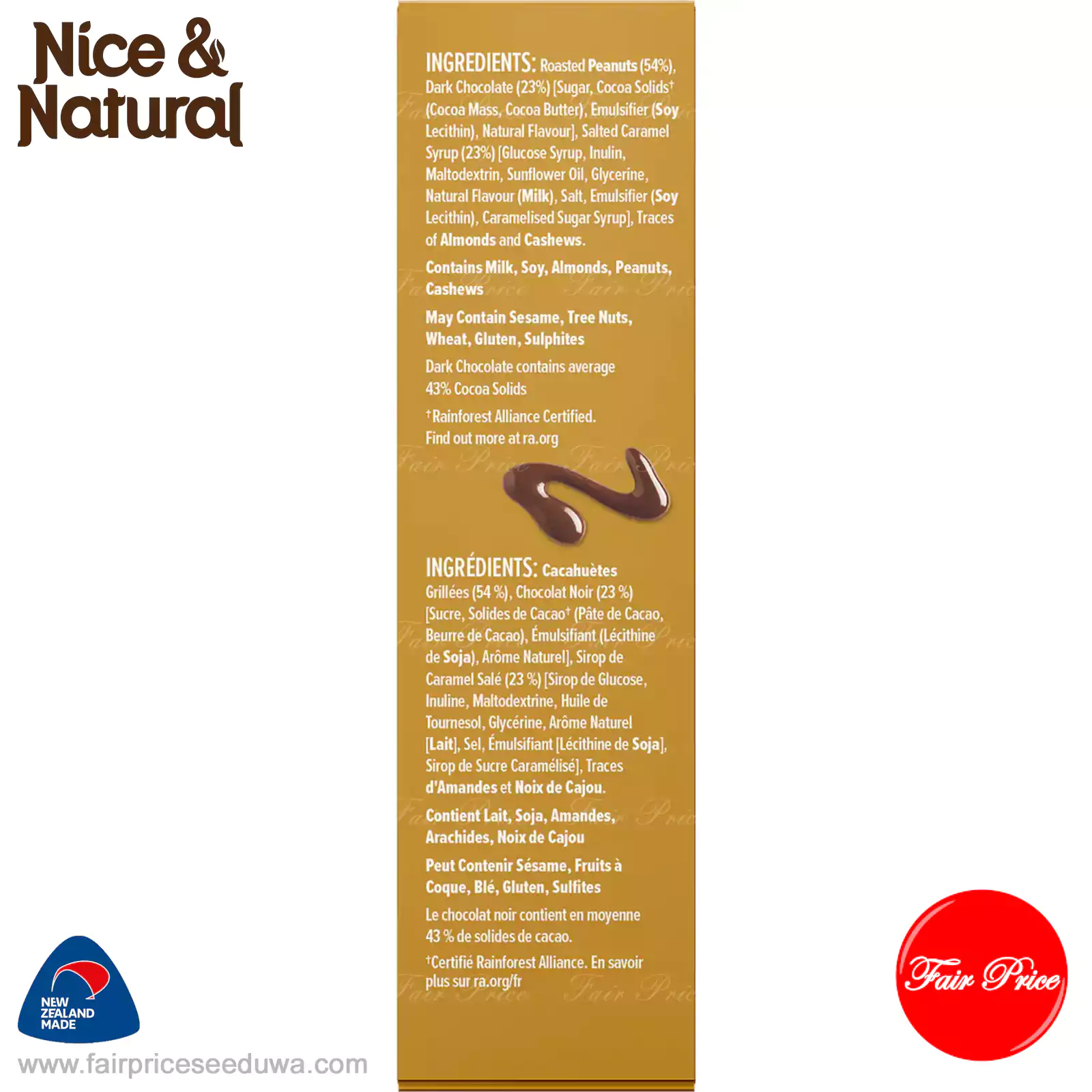 Nice & Natural Chocolate Nut Bars Salted Caramel 6 Pack - Image 5