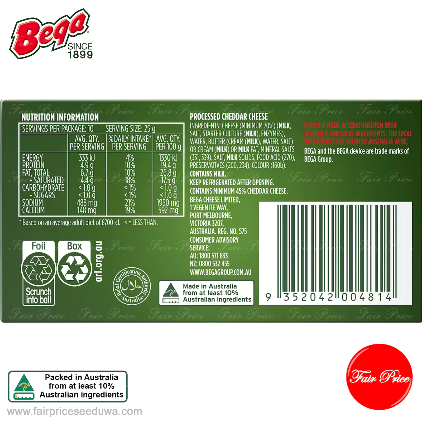 Bega Cheddar Cheese 250g - Image 3