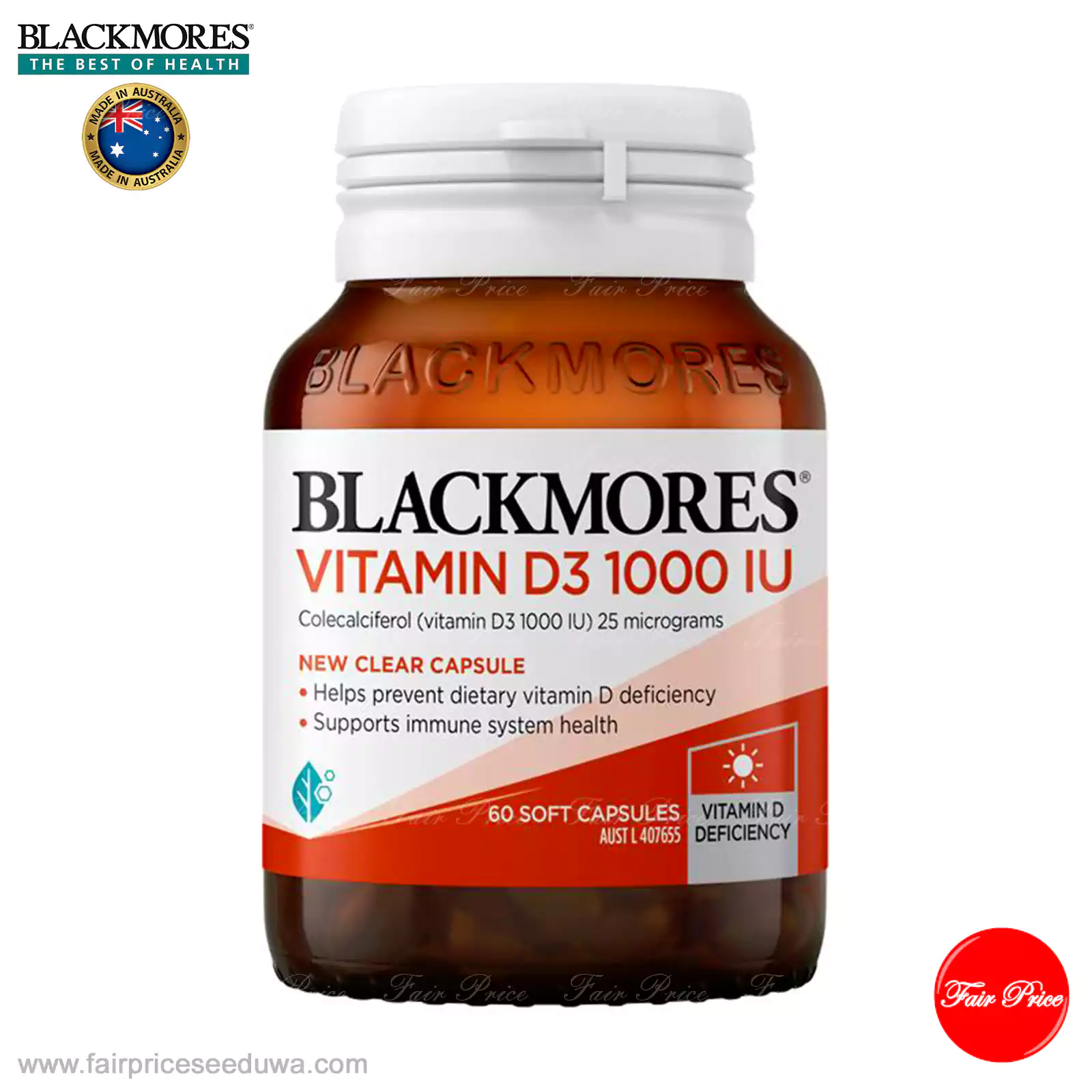 Blackmores Vitamin D3 1000IU 60 Capsules - Image 2