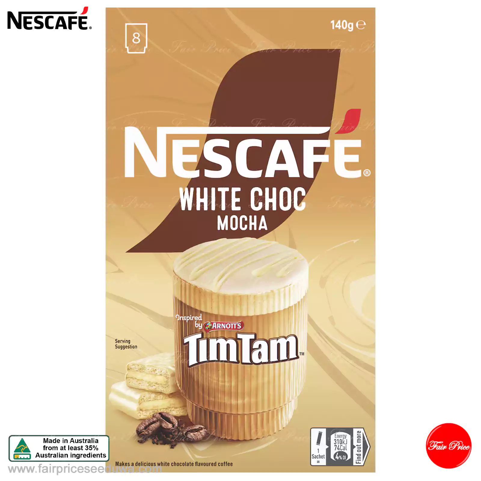 Nescafe White Chocolate Mocha Tim Tam Coffee Sachets 8 pack - Image 3