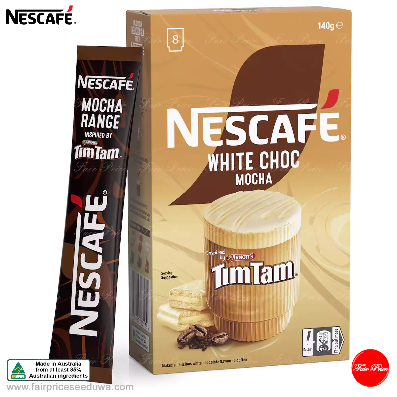 Nescafe White Chocolate Mocha Tim Tam Coffee Sachets 8 pack - Image 6