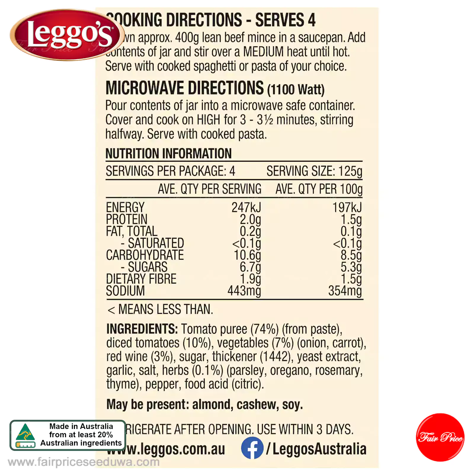 Leggos Red Wine Bolognese With Chunky Tomato & Herbs Pasta Sauce 500g - Image 3