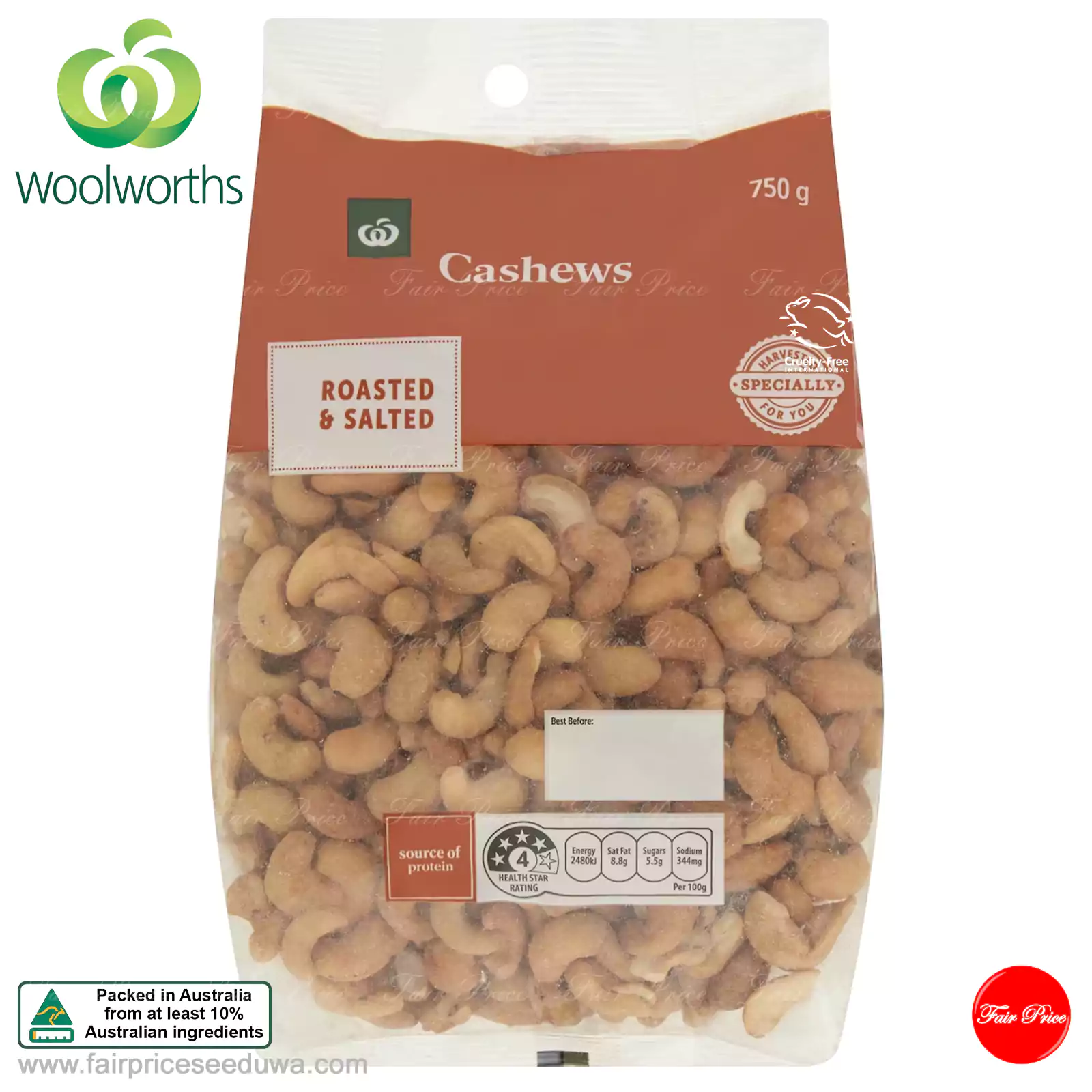 Woolworths Cashews Roasted & Salted 750g Pack - Image 2