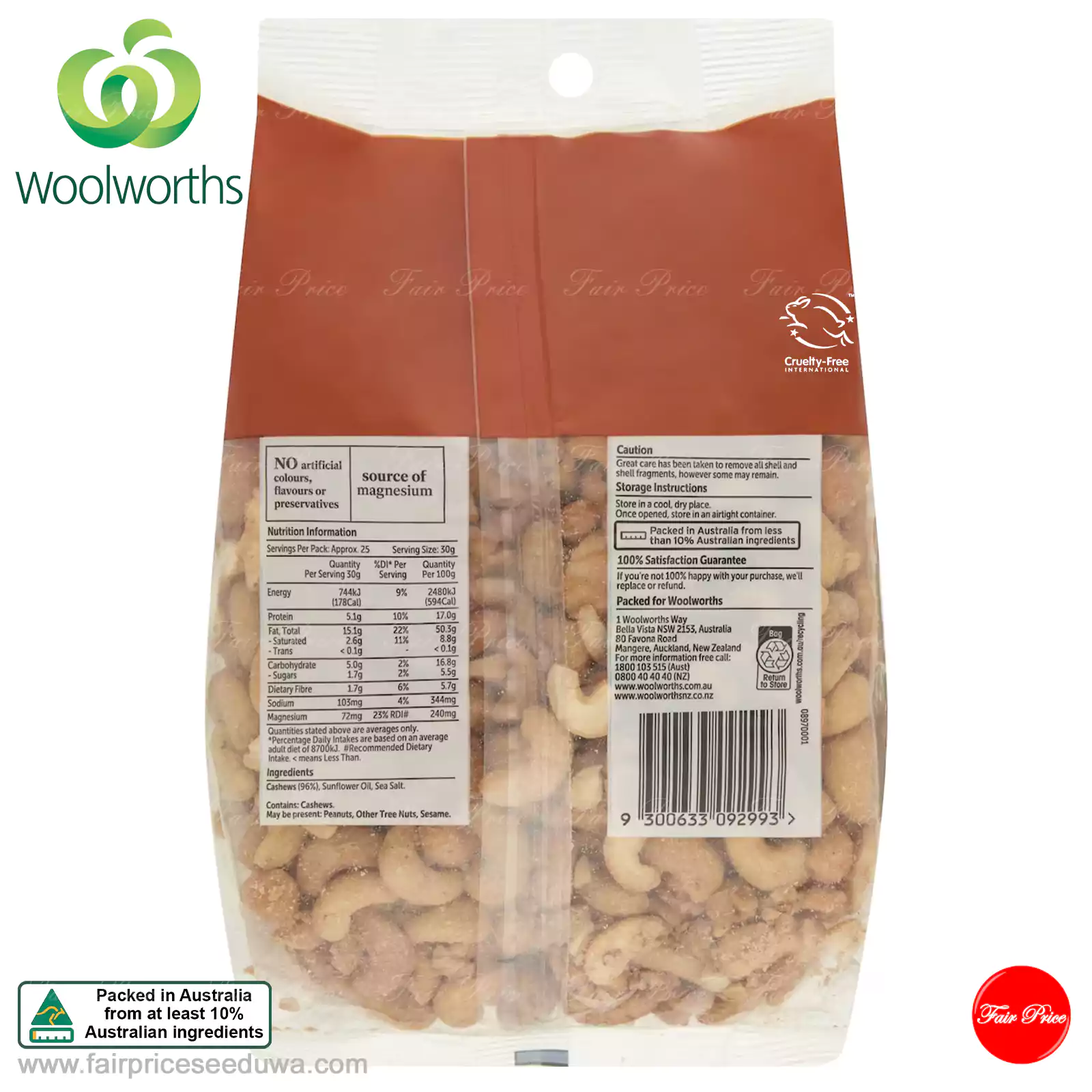 Woolworths Cashews Roasted & Salted 750g Pack - Image 3