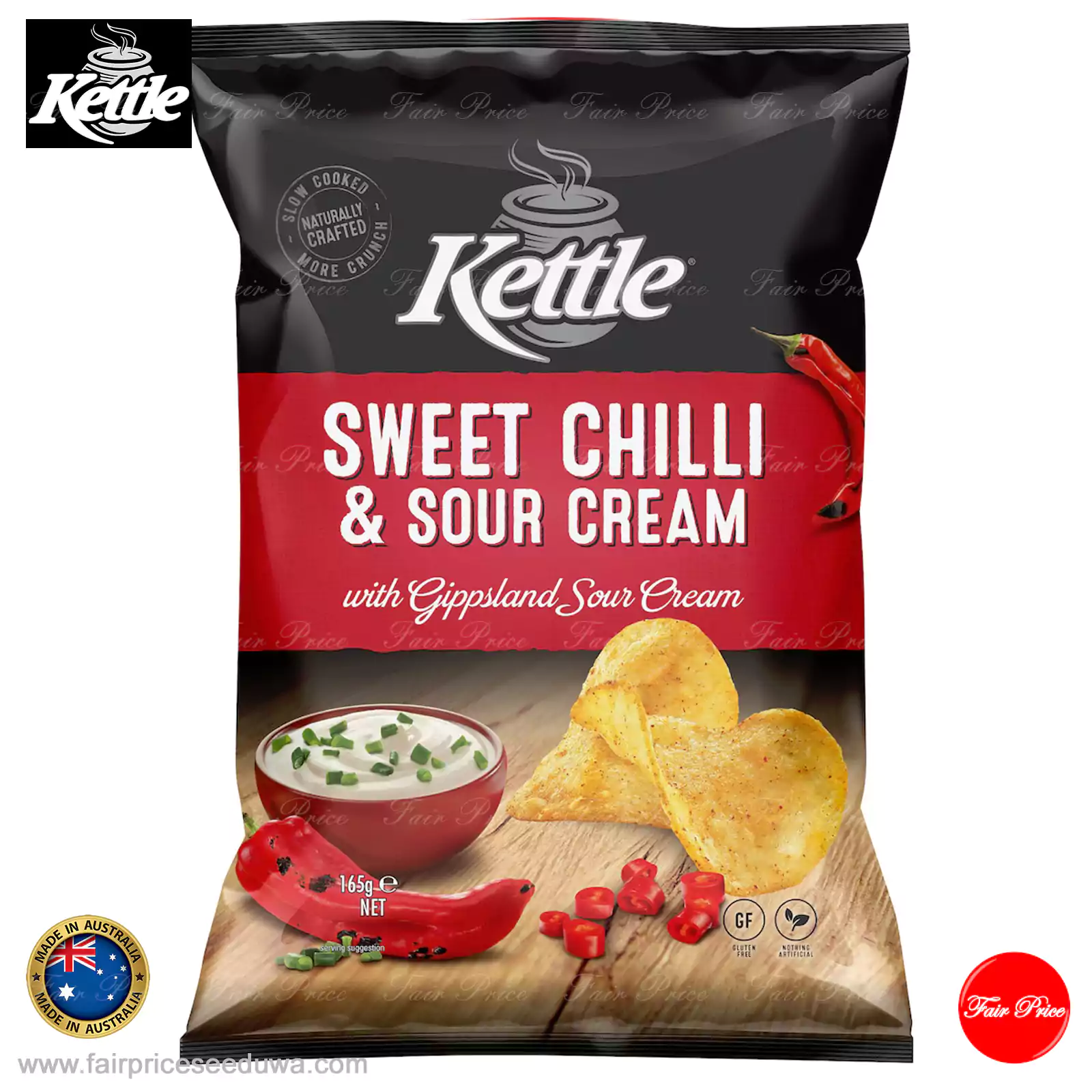 Kettle Sweet Chilli & Sour Cream Potato Chips 165g - Image 2