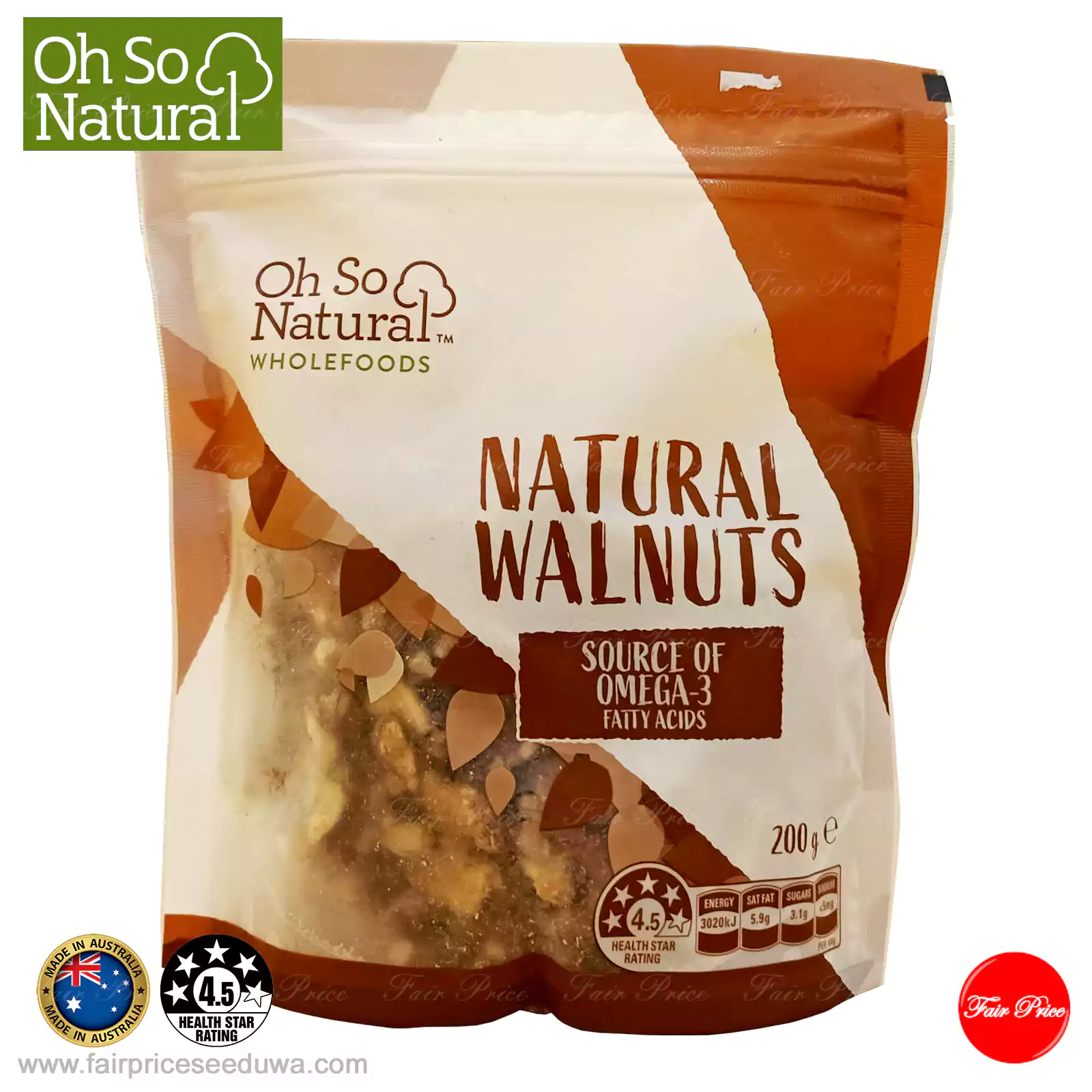 Oh So Natural - Natural Walnuts 200g - Image 2