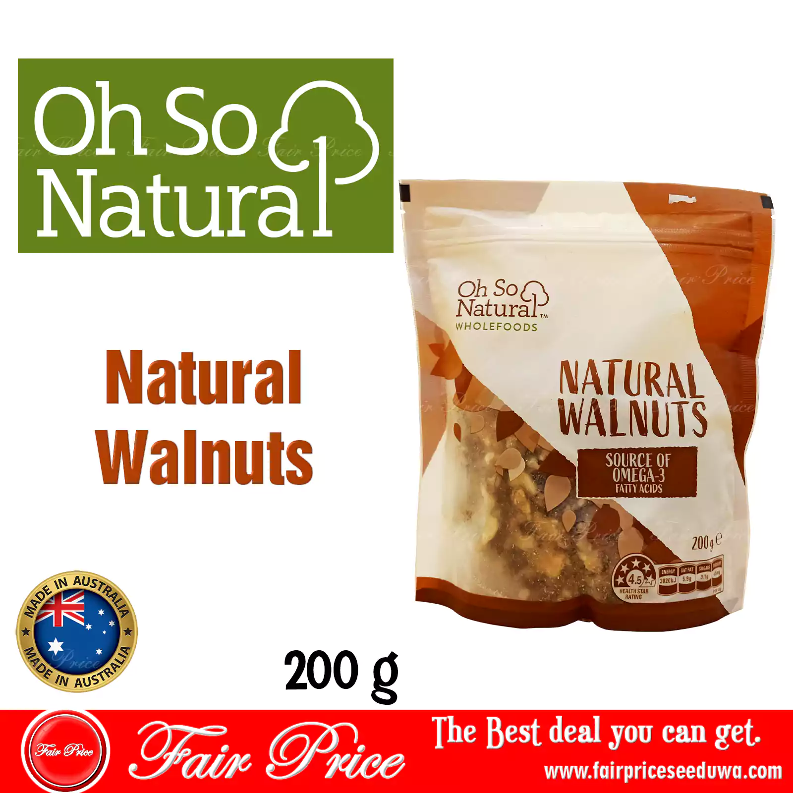 Oh So Natural - Natural Walnuts 200g