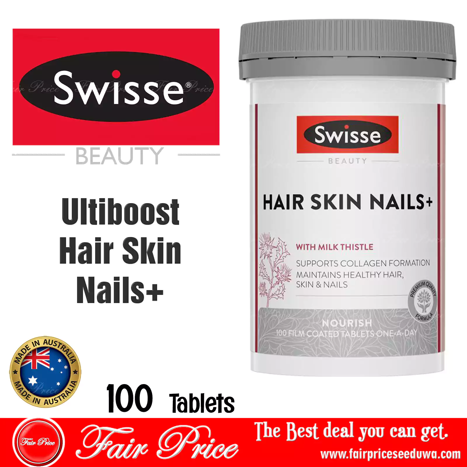 Swisse Ultiboost Hair Skin Nails+ 100 Tablets