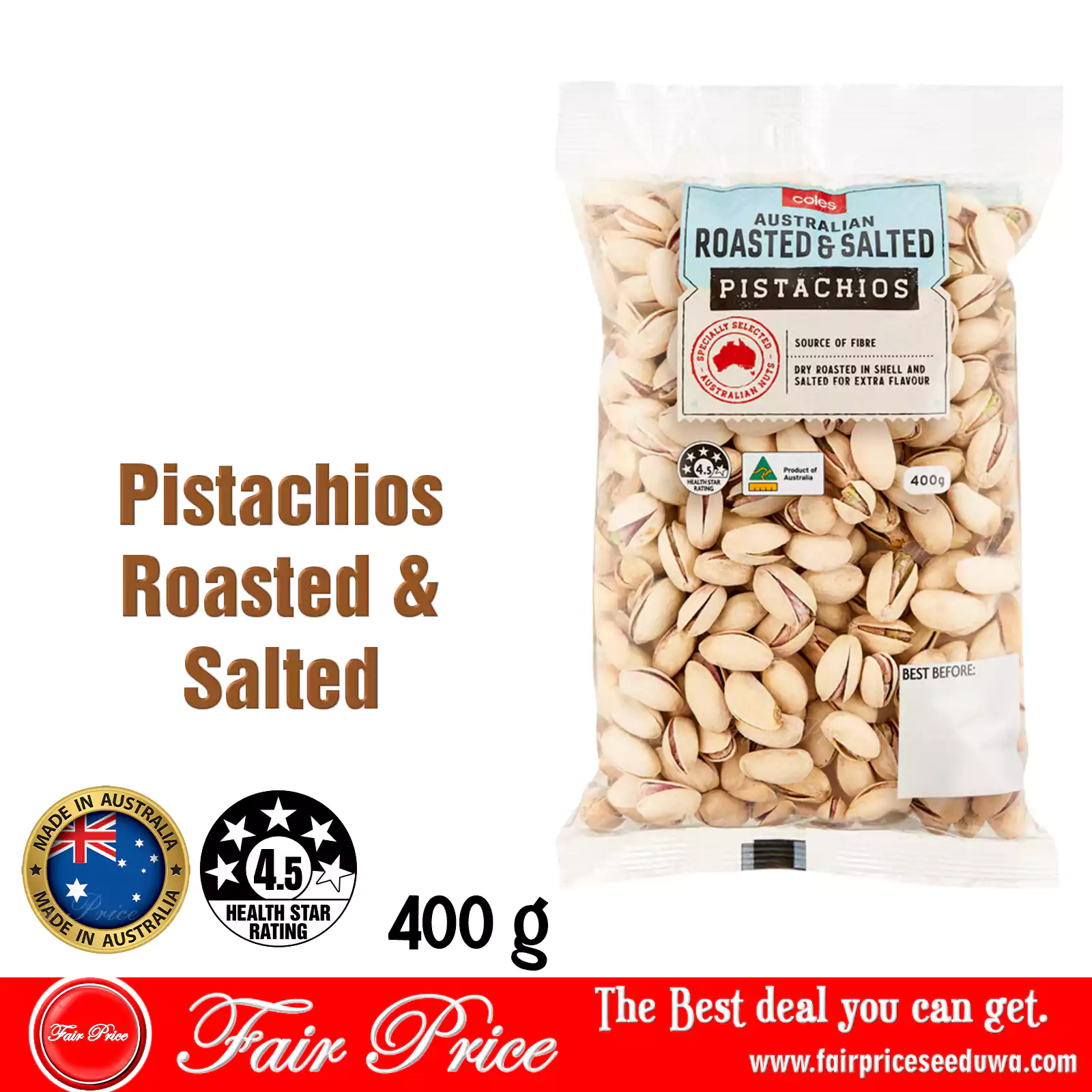 Pistachios Roasted & Salted 400g