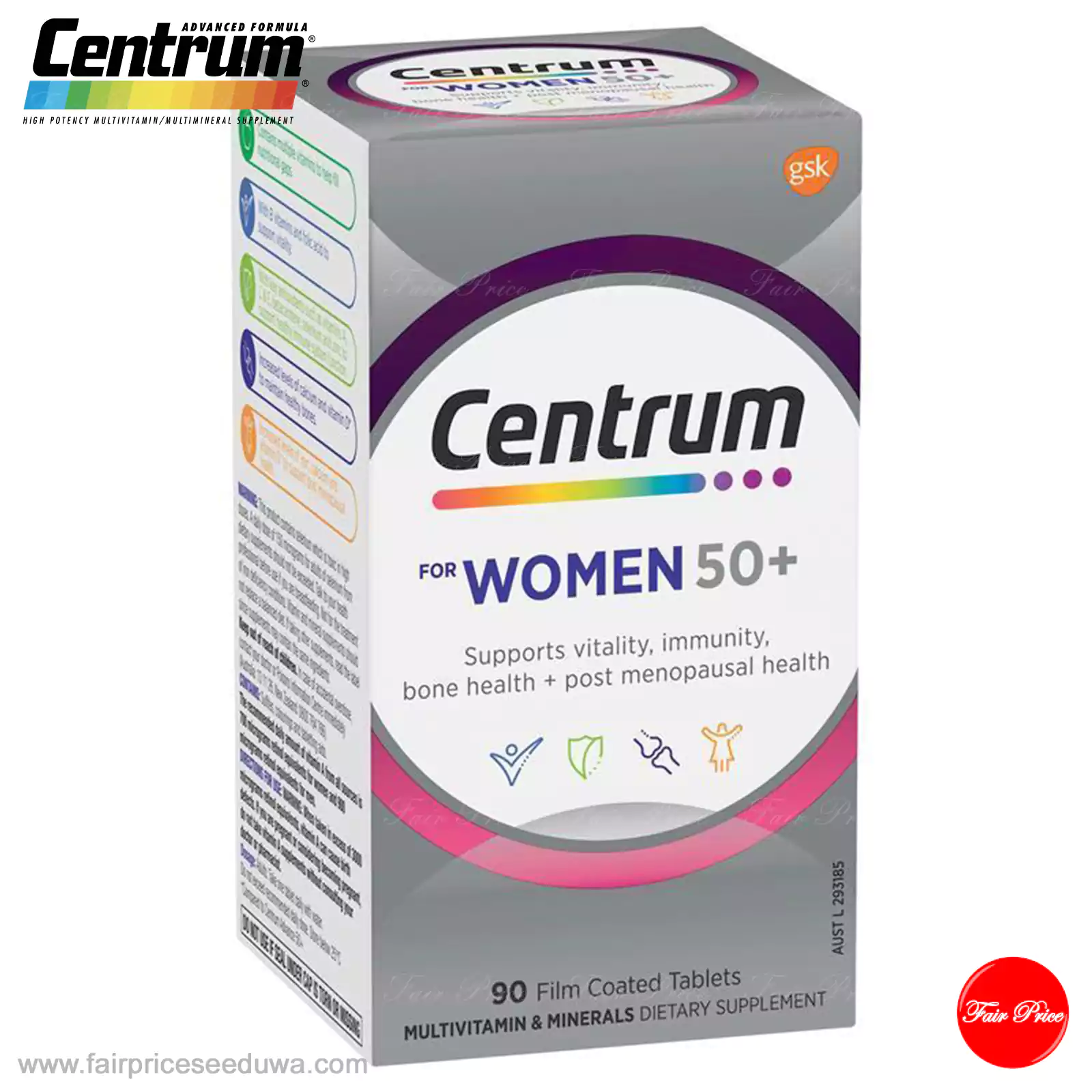 Centrum For Women 50+ 90 Tablets Exclusive Size - Image 2