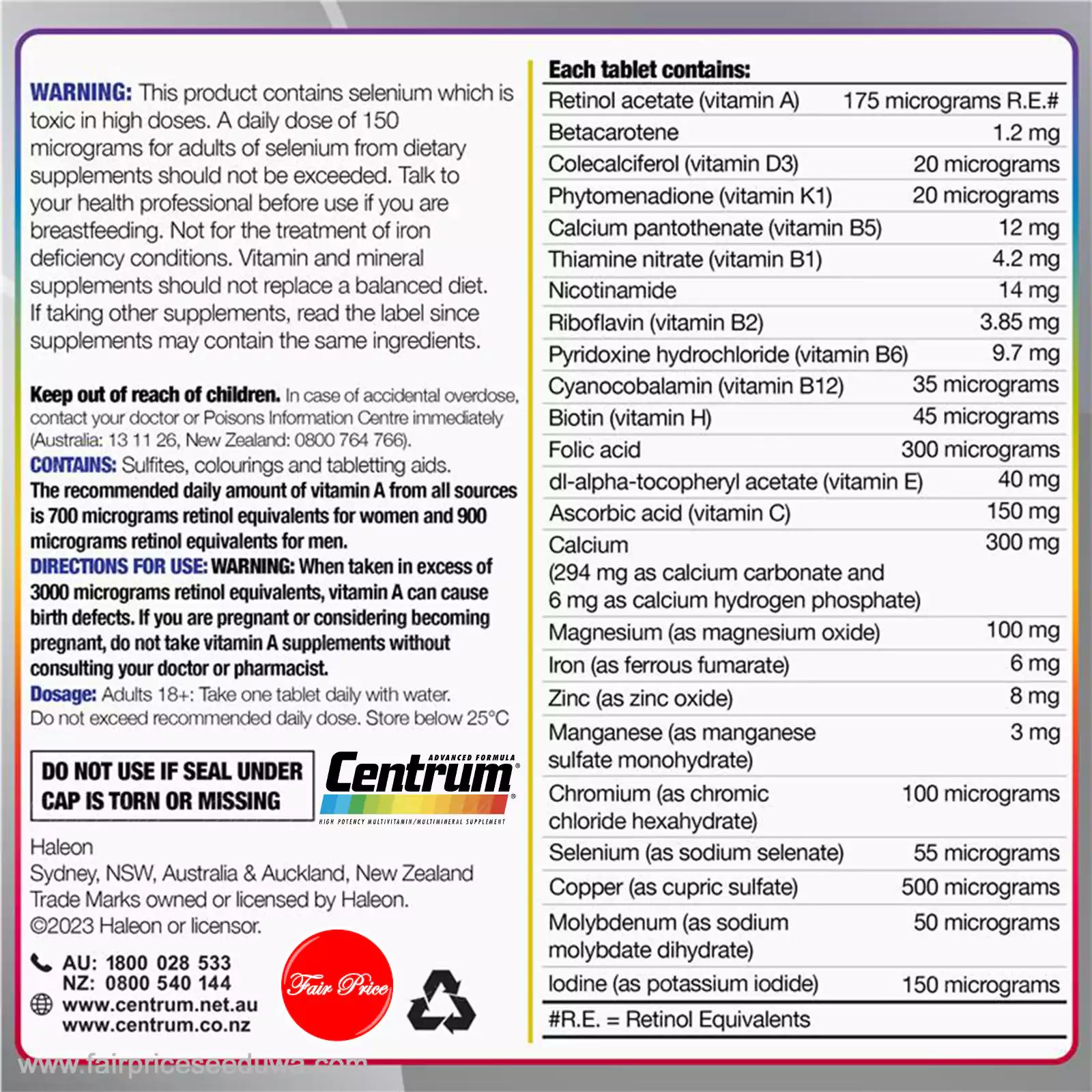 Centrum For Women 50+ 90 Tablets Exclusive Size - Image 6