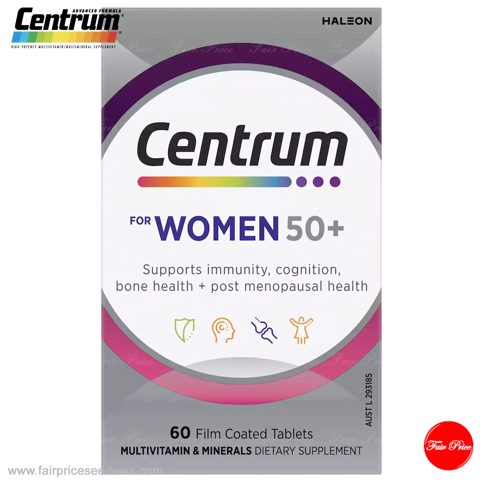 Centrum Women 50+ Daily Multivitamin Supplements 60 Pack - Image 3