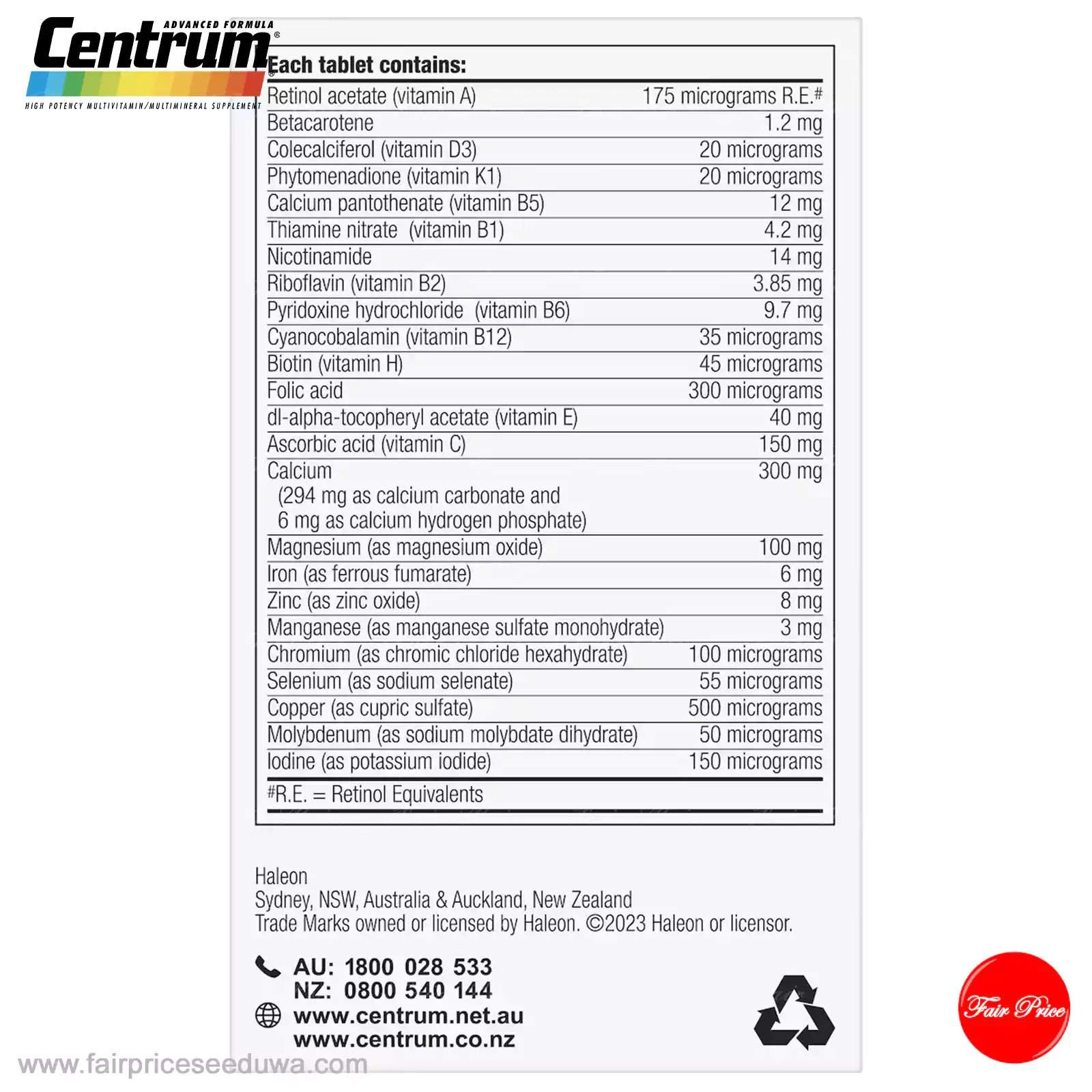 Centrum Women 50+ Daily Multivitamin Supplements 60 Pack - Image 7