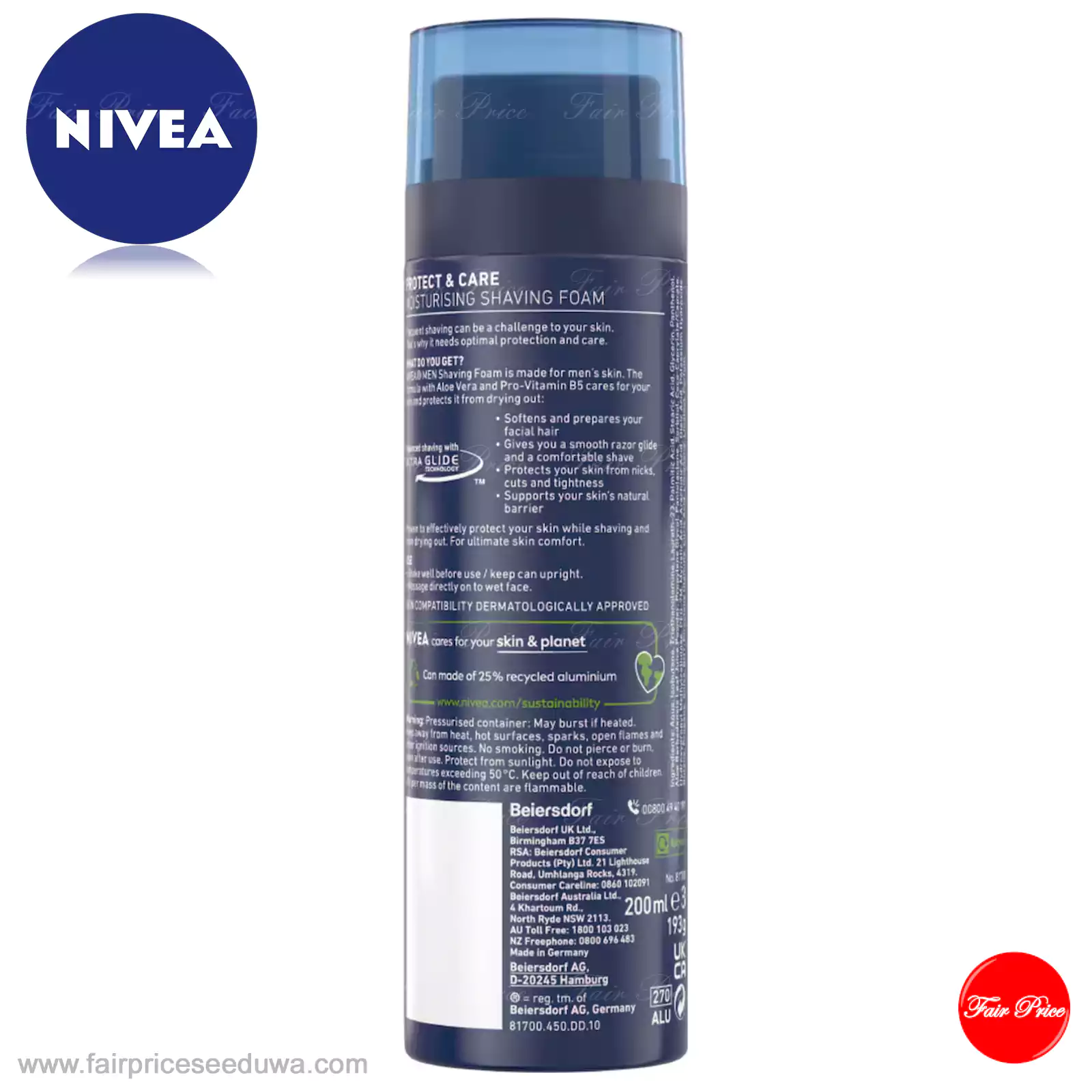 Nivea Men Originals Moisturising Shaving Foam 200ml - Image 3