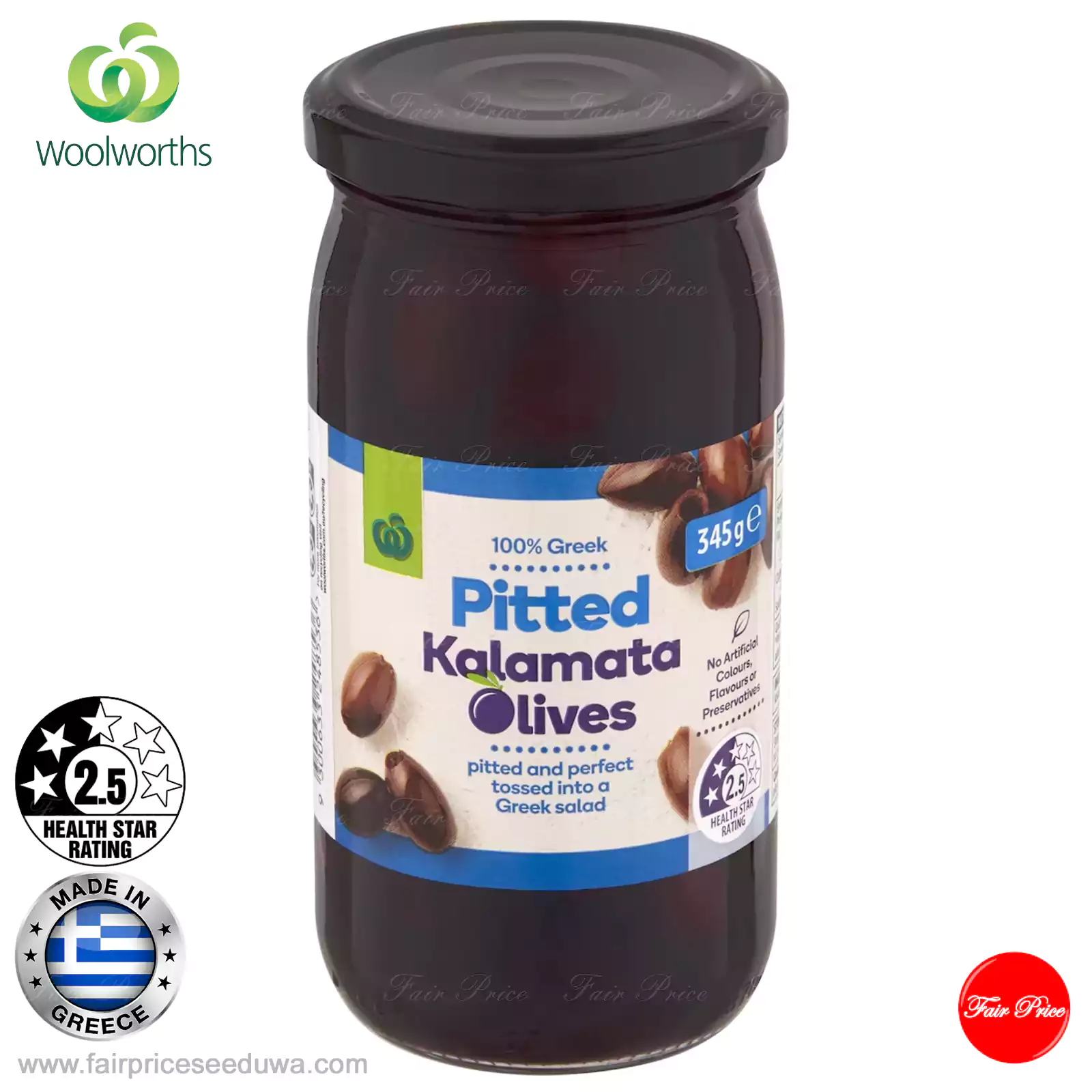 Woolworths Pitted Kalamata Olives 345g - Image 2