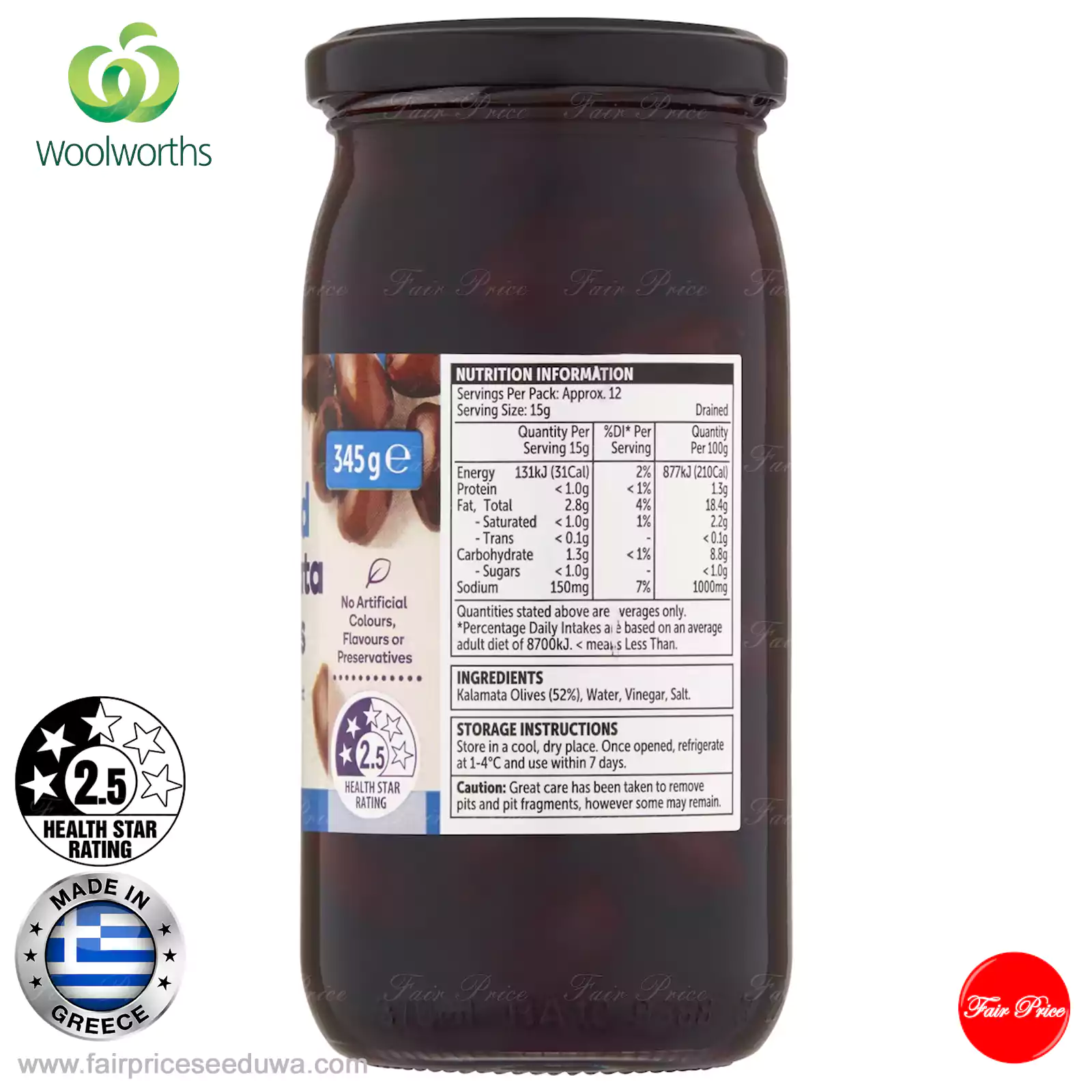 Woolworths Pitted Kalamata Olives 345g - Image 4