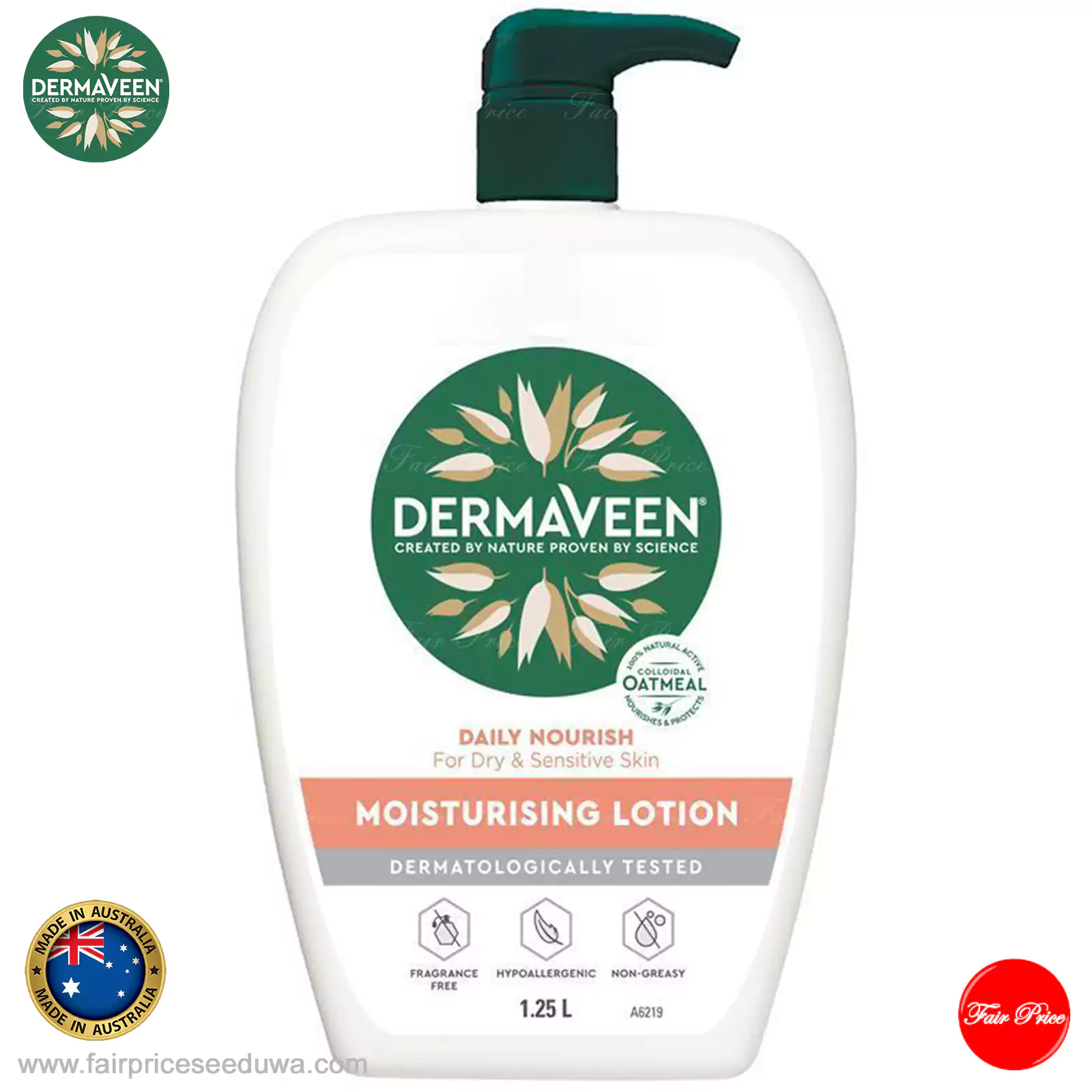 DermaVeen Daily Nourish Moisturising Lotion 1.25 Litre - Image 2