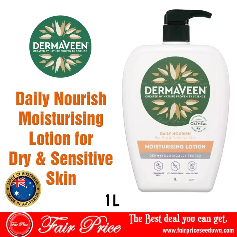 DermaVeen Daily Nourish Moisturising Lotion for Dry & Sensitive Skin 1l