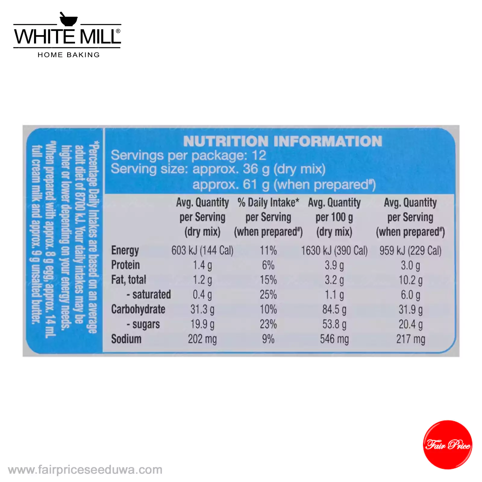 White Mill Vanilla Flavour Traditional Cake Mix with Icing 440g - Image 5