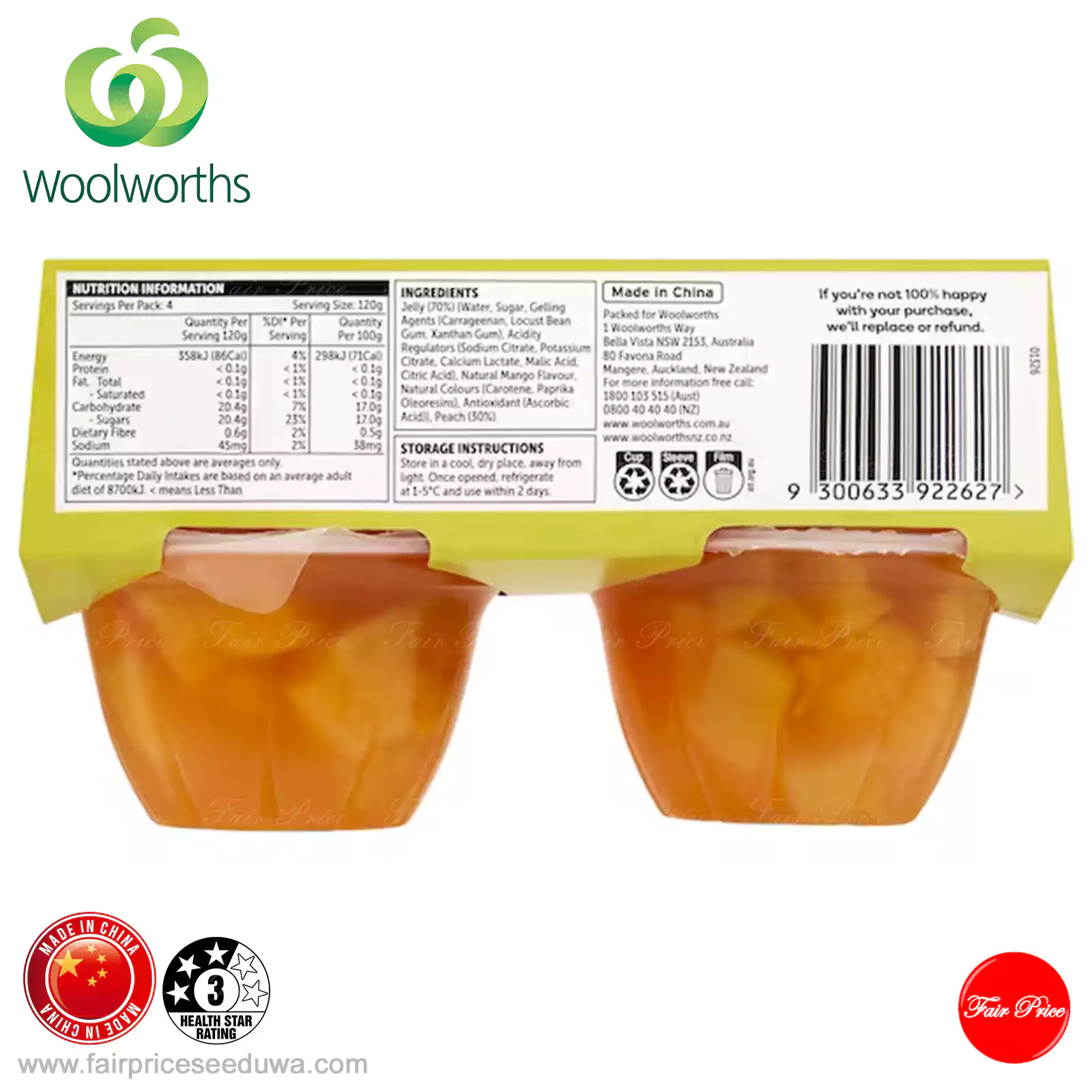 Woolworths Peach In Mango Flavoured Jelly 4 Pack - Image 4