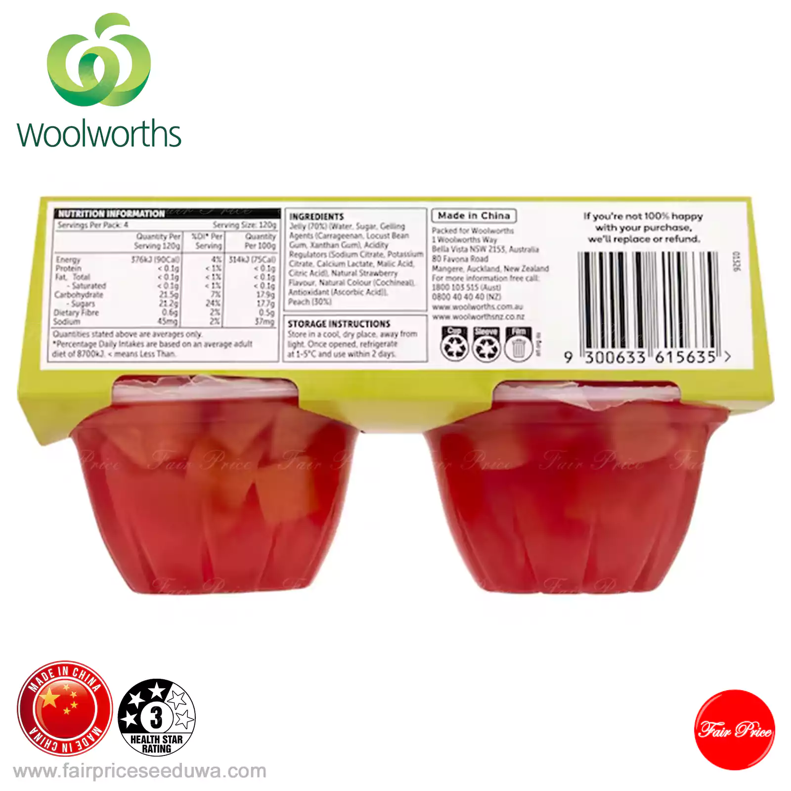 Woolworths Peach In Strawberry Jelly 4 Pack - Image 4