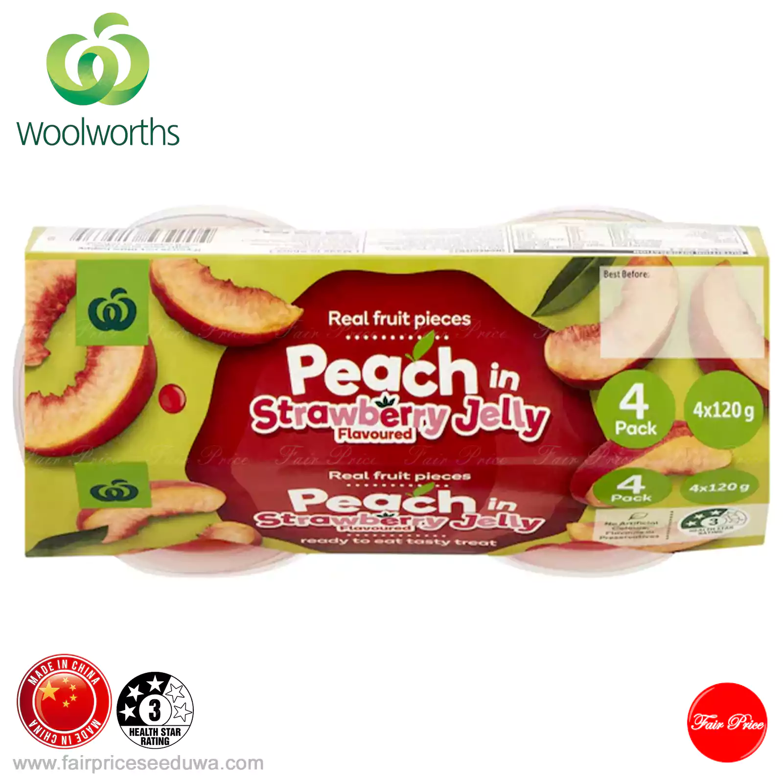 Woolworths Peach In Strawberry Jelly 4 Pack - Image 5