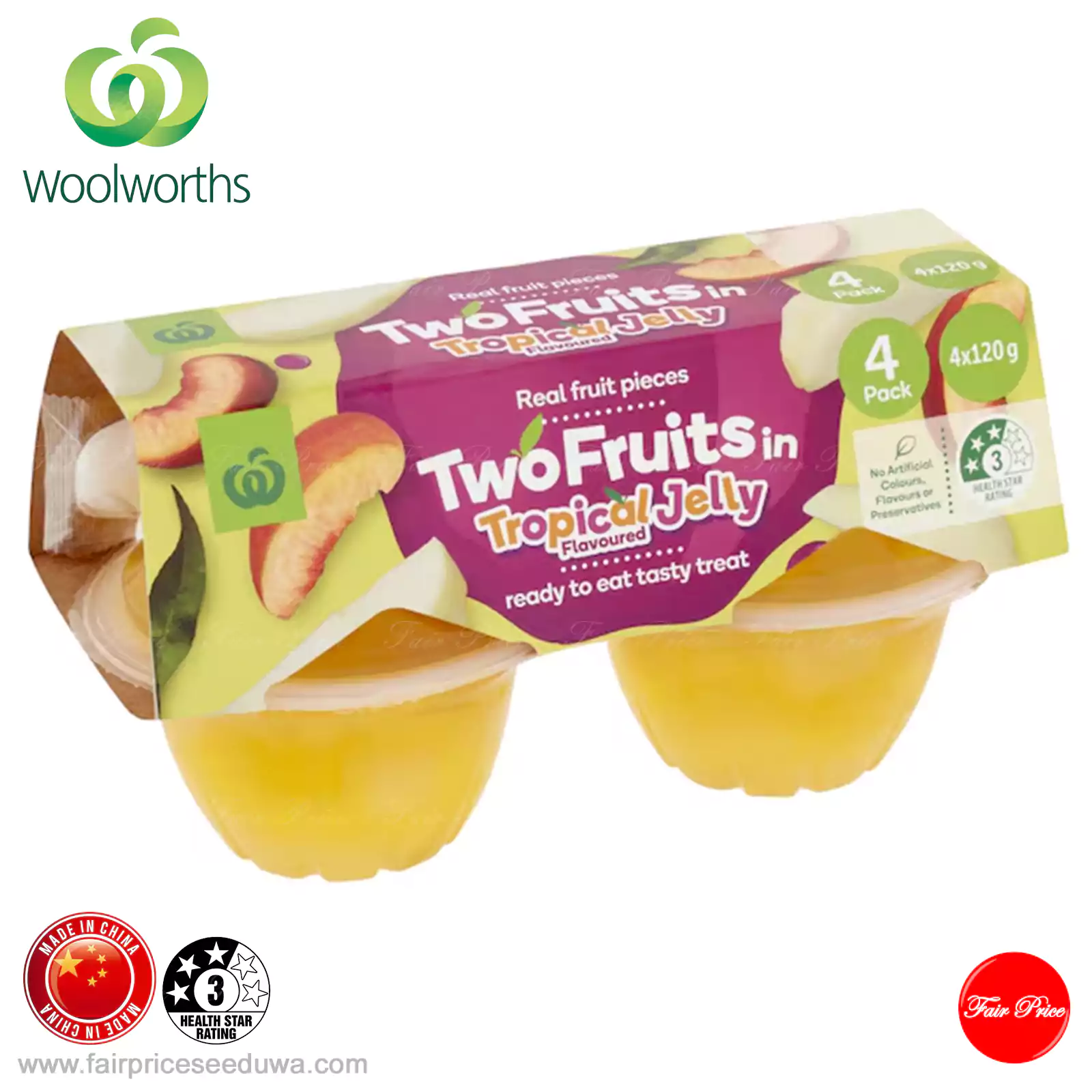 Woolworths Two Fruits In Tropical Jelly 4 Pack - Image 2