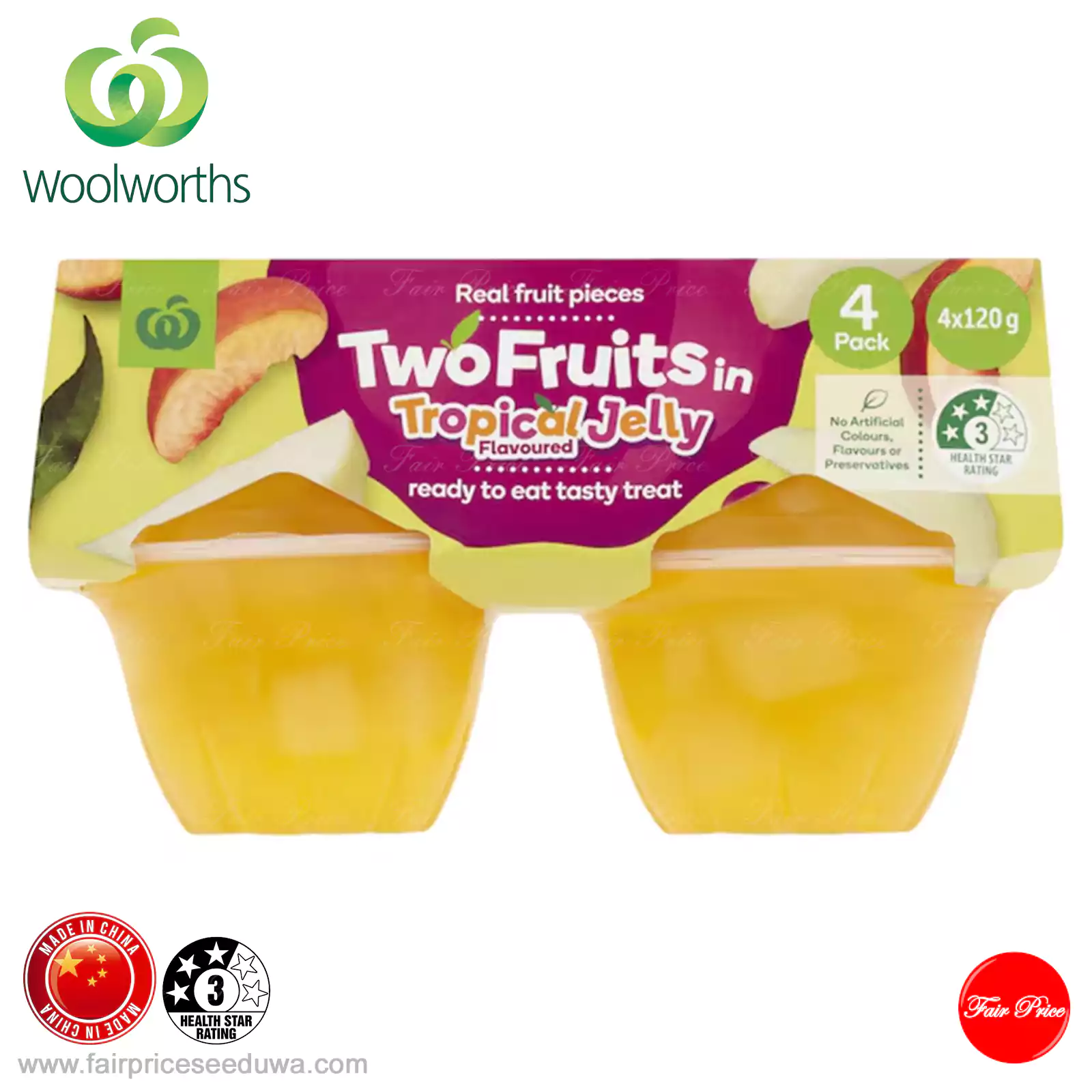 Woolworths Two Fruits In Tropical Jelly 4 Pack - Image 3
