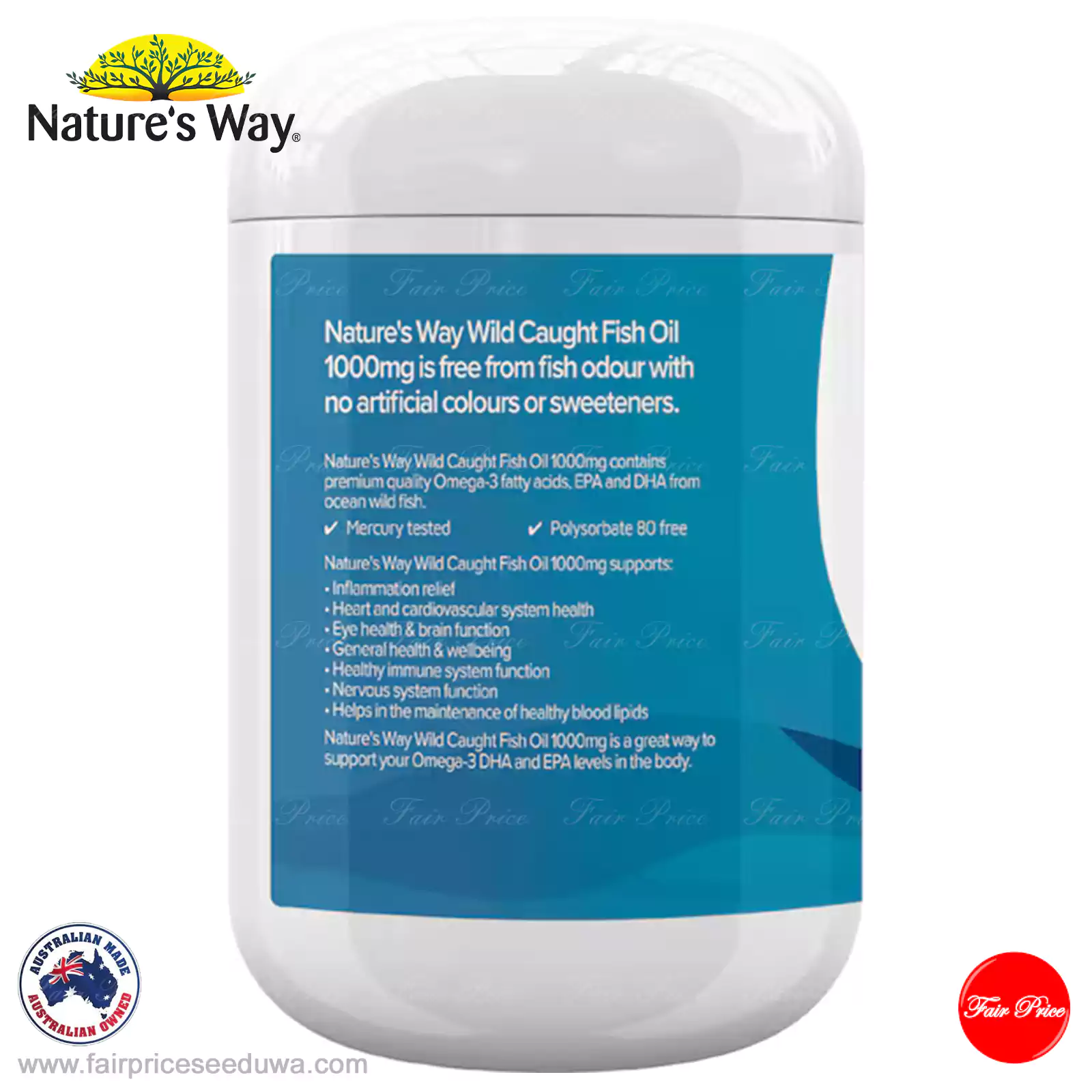 Nature's Way Wild Caught Fish Oil 1000mg Soft Capsules 250 pack - Image 4