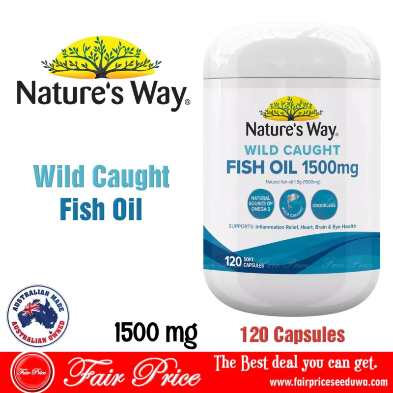 Natures Way Wild Caught Fish Oil 1500mg Soft Capsules 120 pack